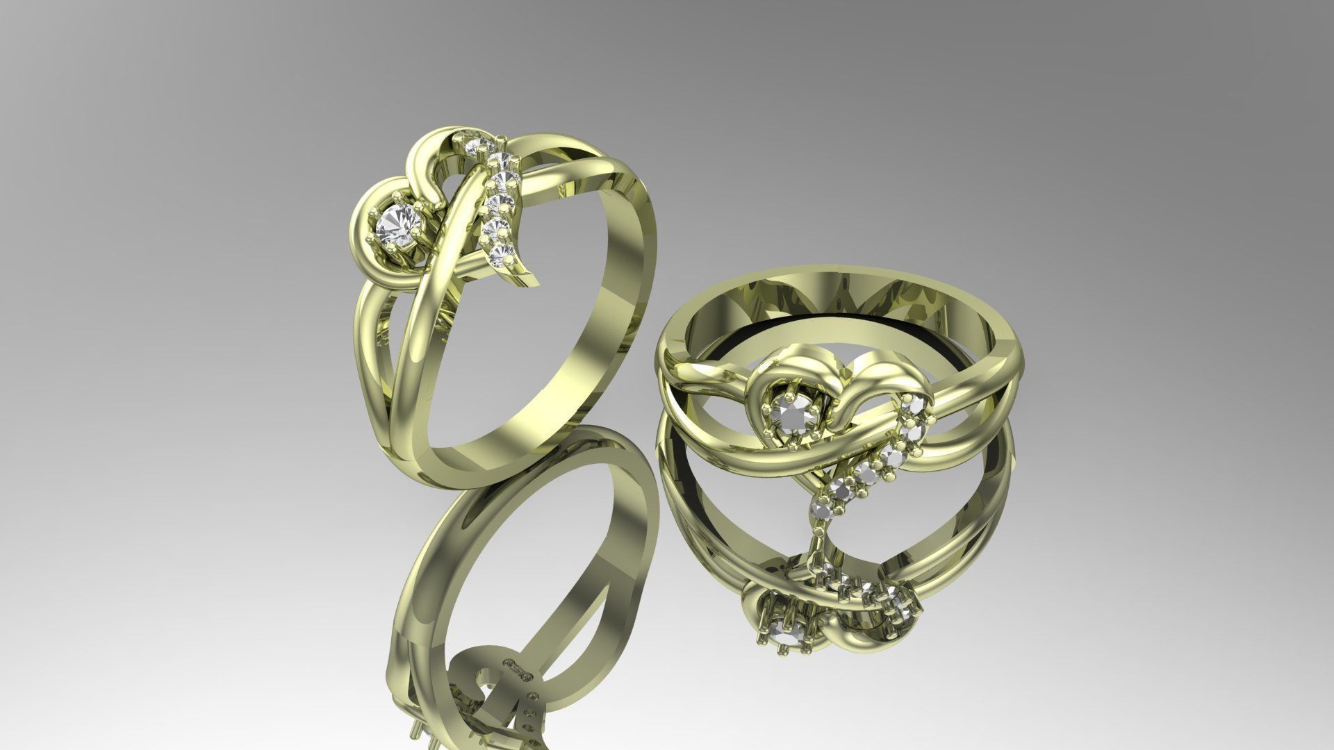Heart Ring 3D print model_3