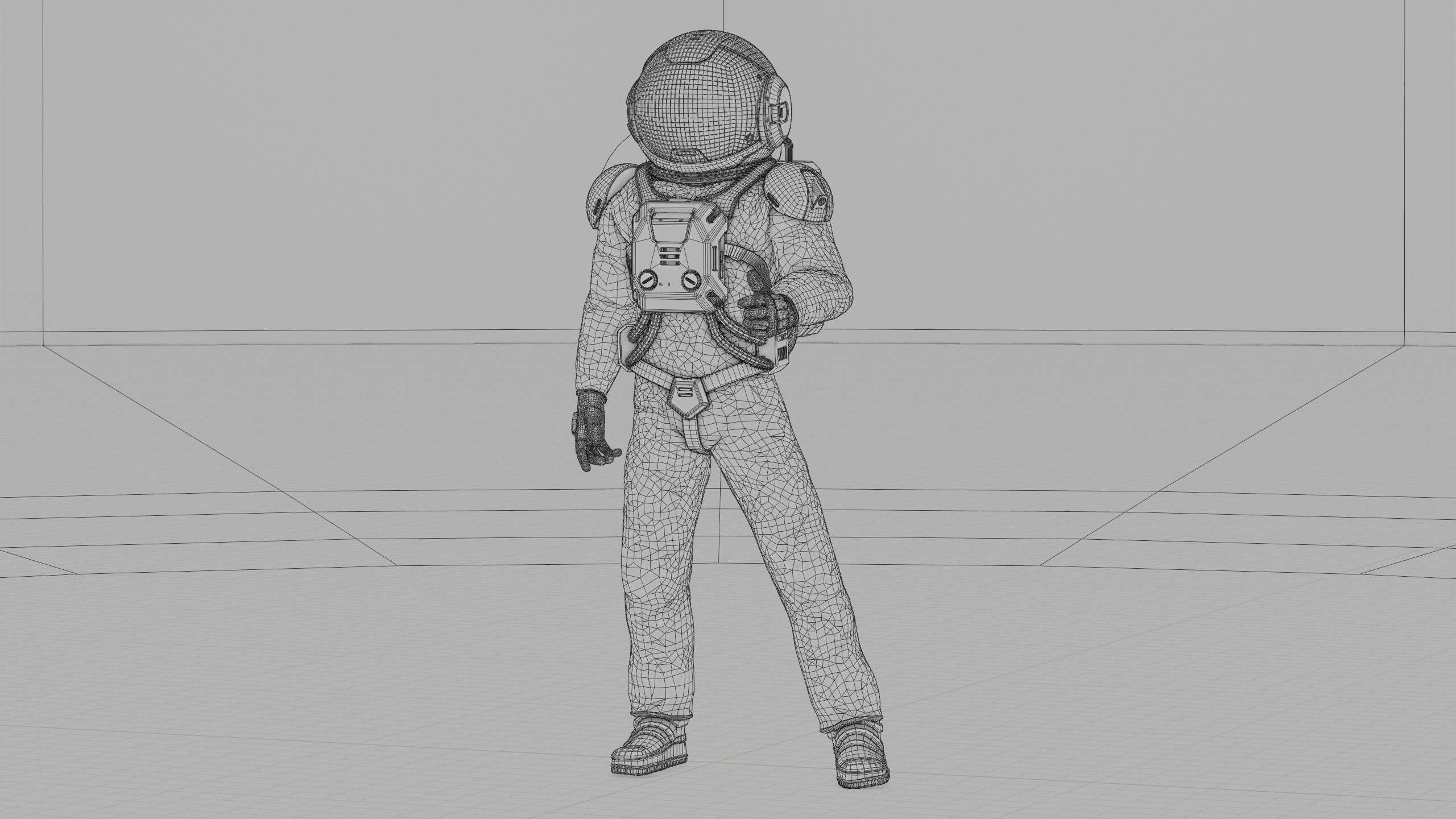 MARS COLONY ASTRONAUT V-2  RIGGED 3D model_37