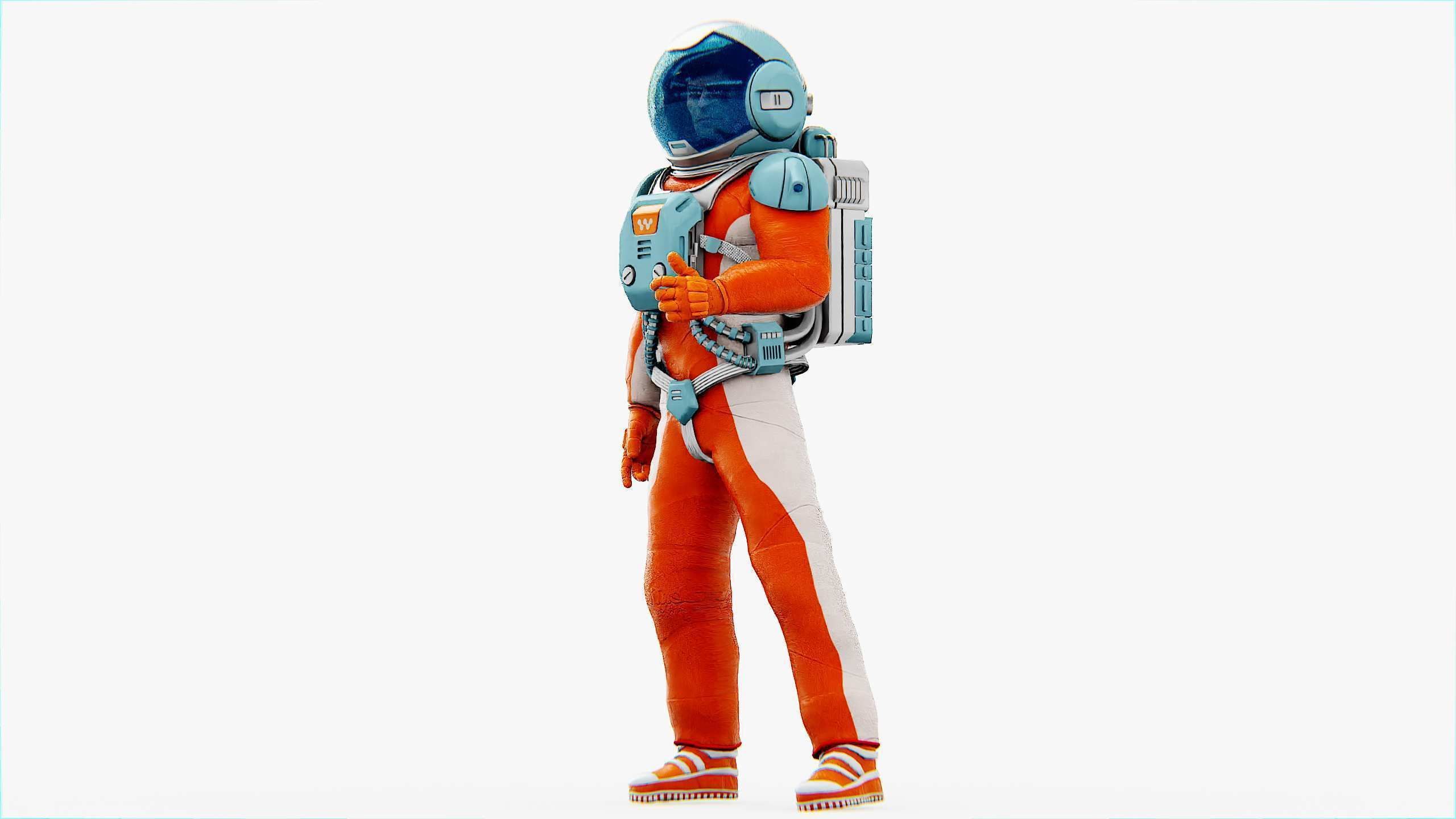 MARS COLONY ASTRONAUT V-2  RIGGED 3D model_3