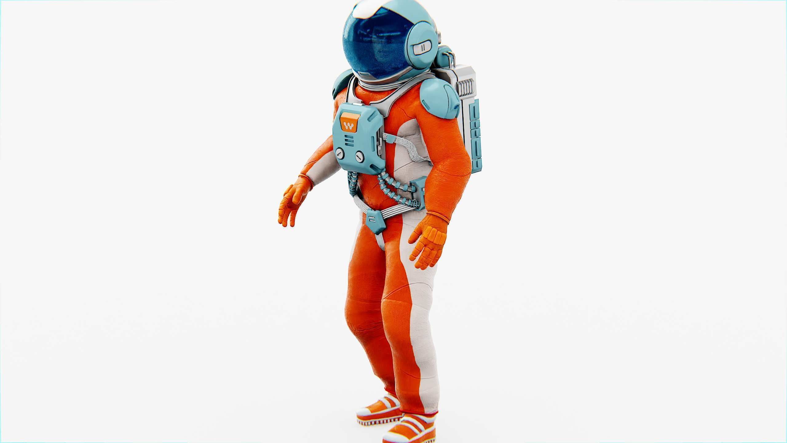 MARS COLONY ASTRONAUT V-2  RIGGED 3D model_22