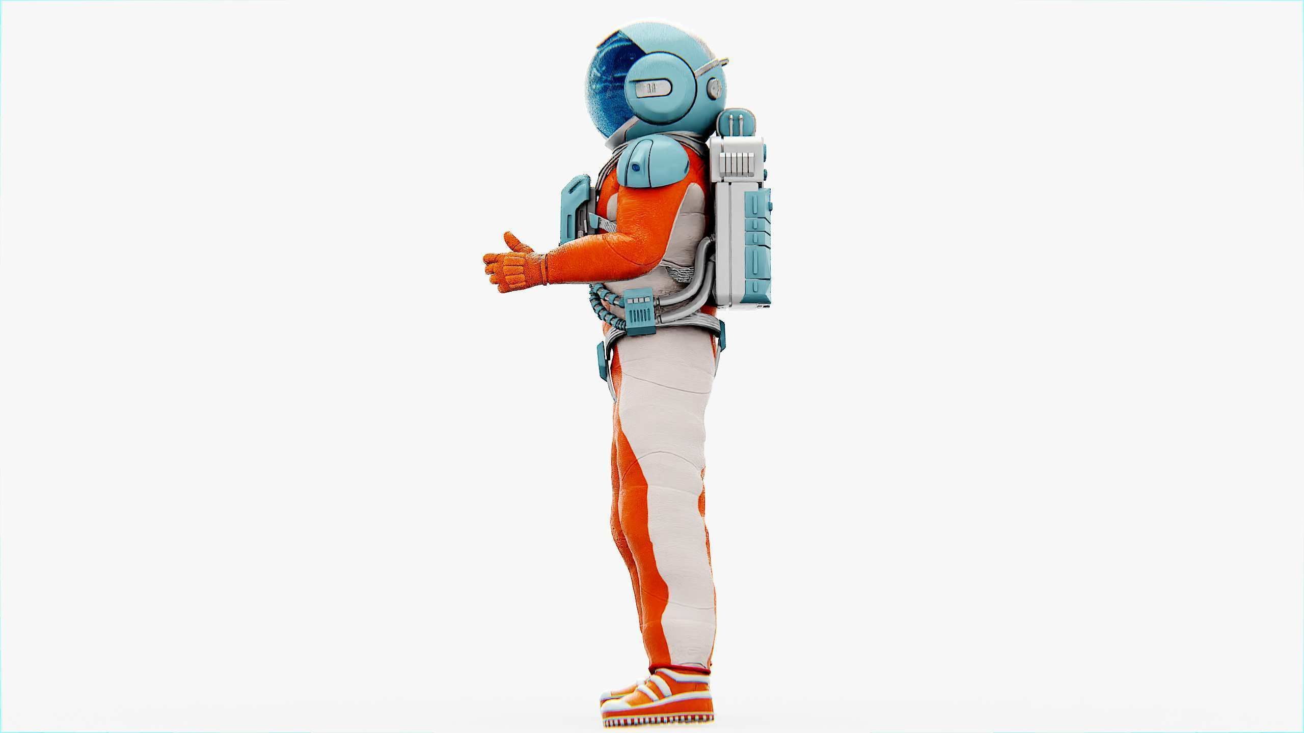 MARS COLONY ASTRONAUT V-2  RIGGED 3D model_4