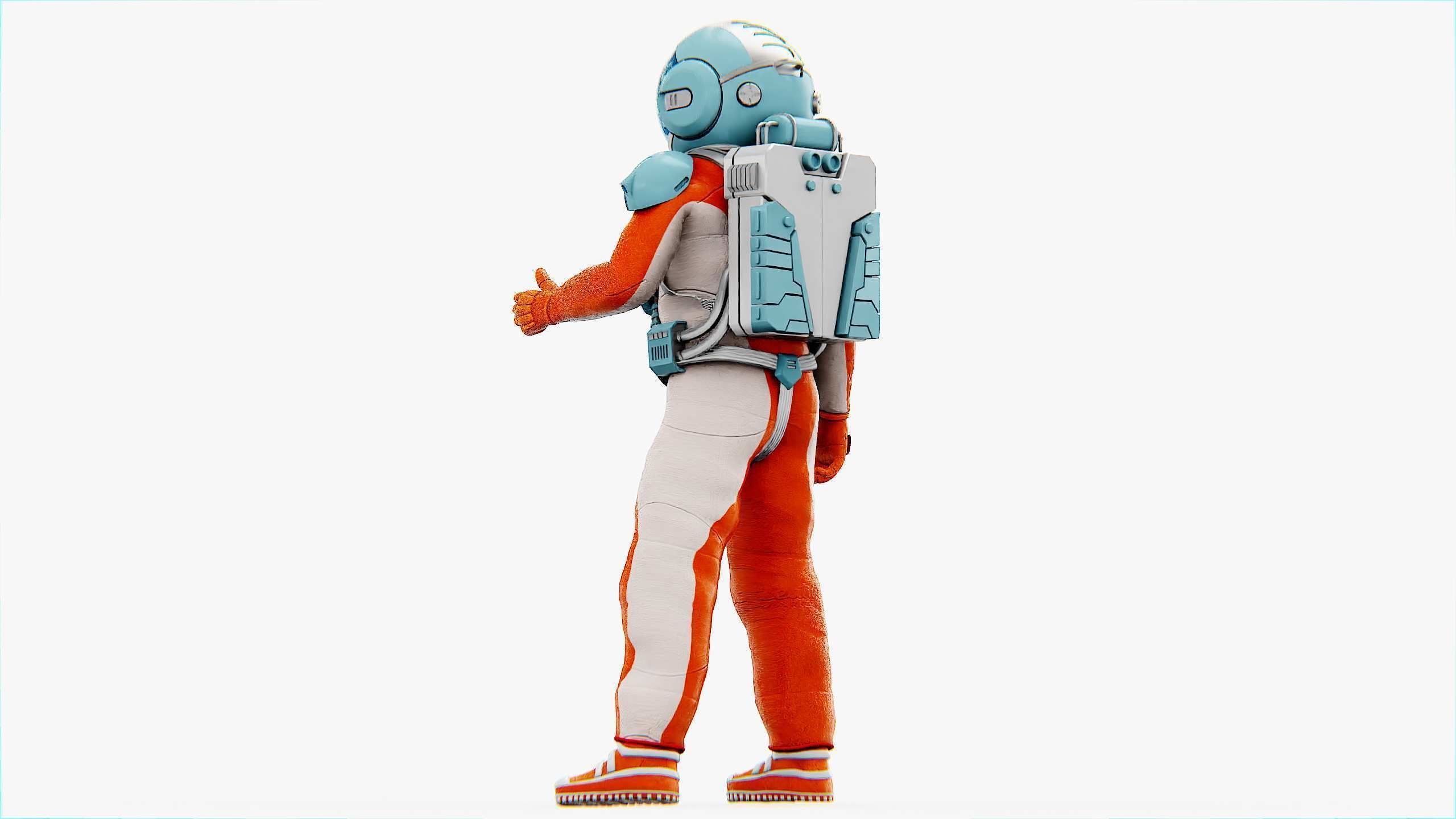MARS COLONY ASTRONAUT V-2  RIGGED 3D model_5