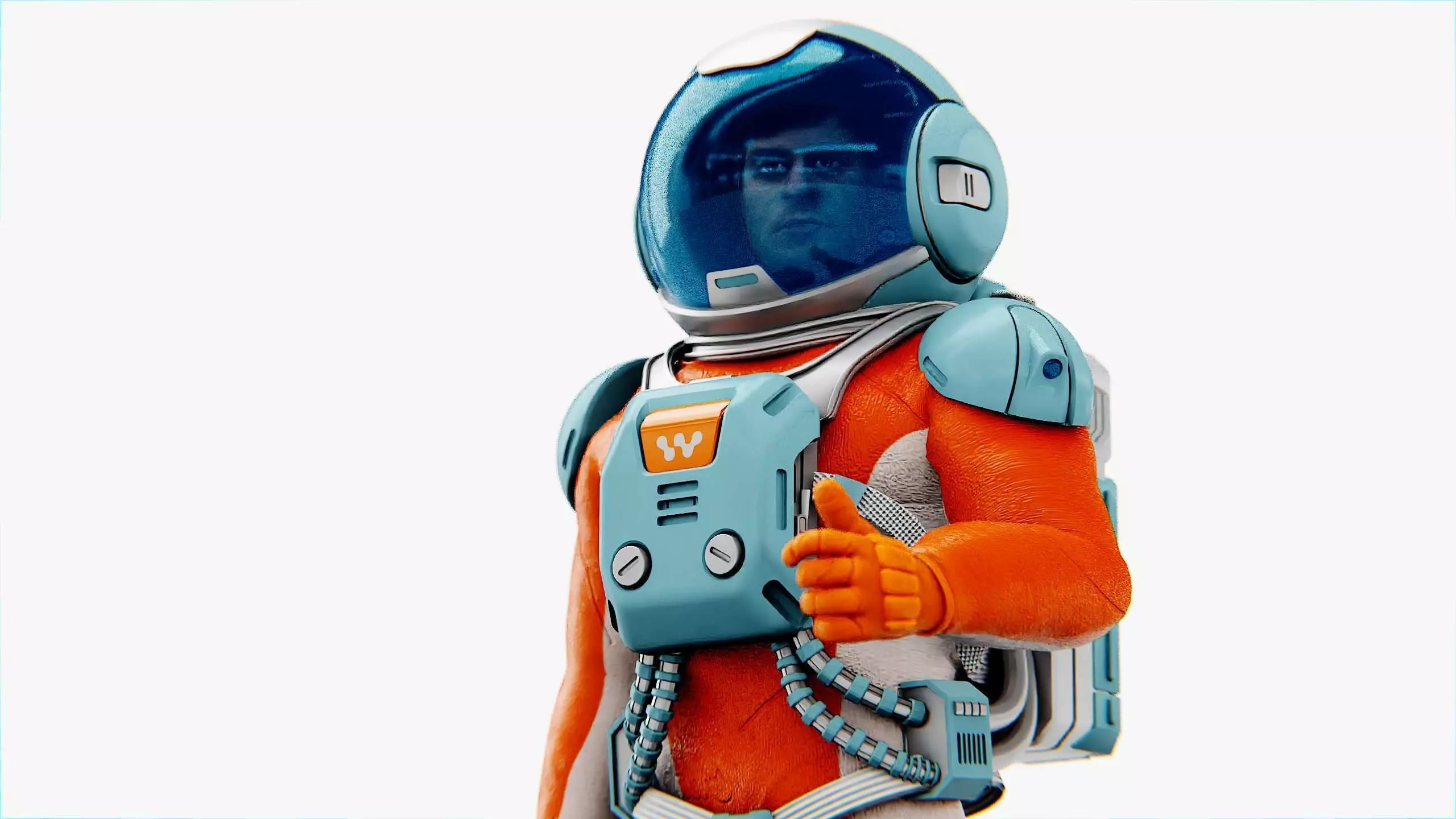 MARS COLONY ASTRONAUT V-2  RIGGED 3D model_0