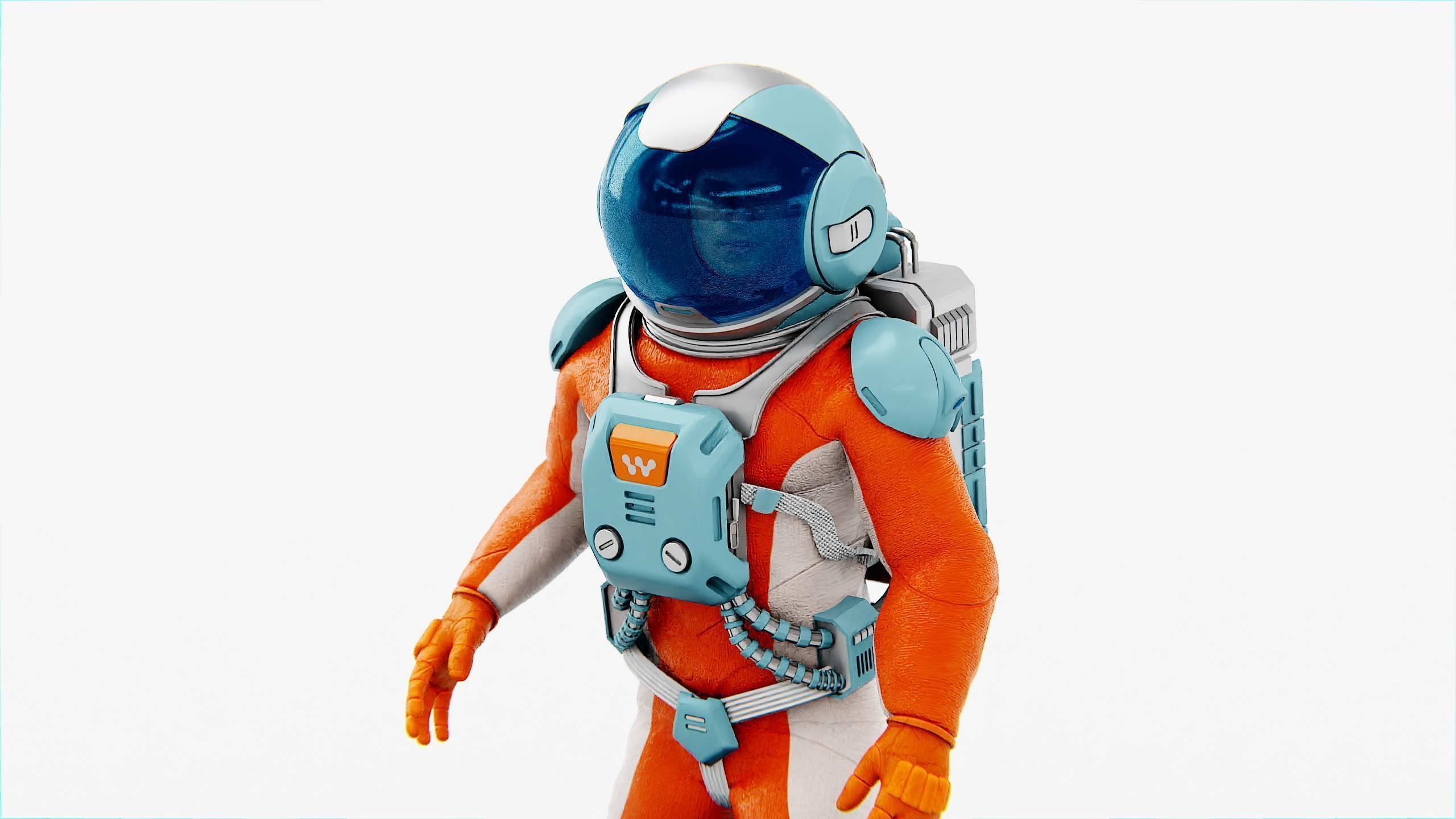 MARS COLONY ASTRONAUT V-2  RIGGED 3D model_21