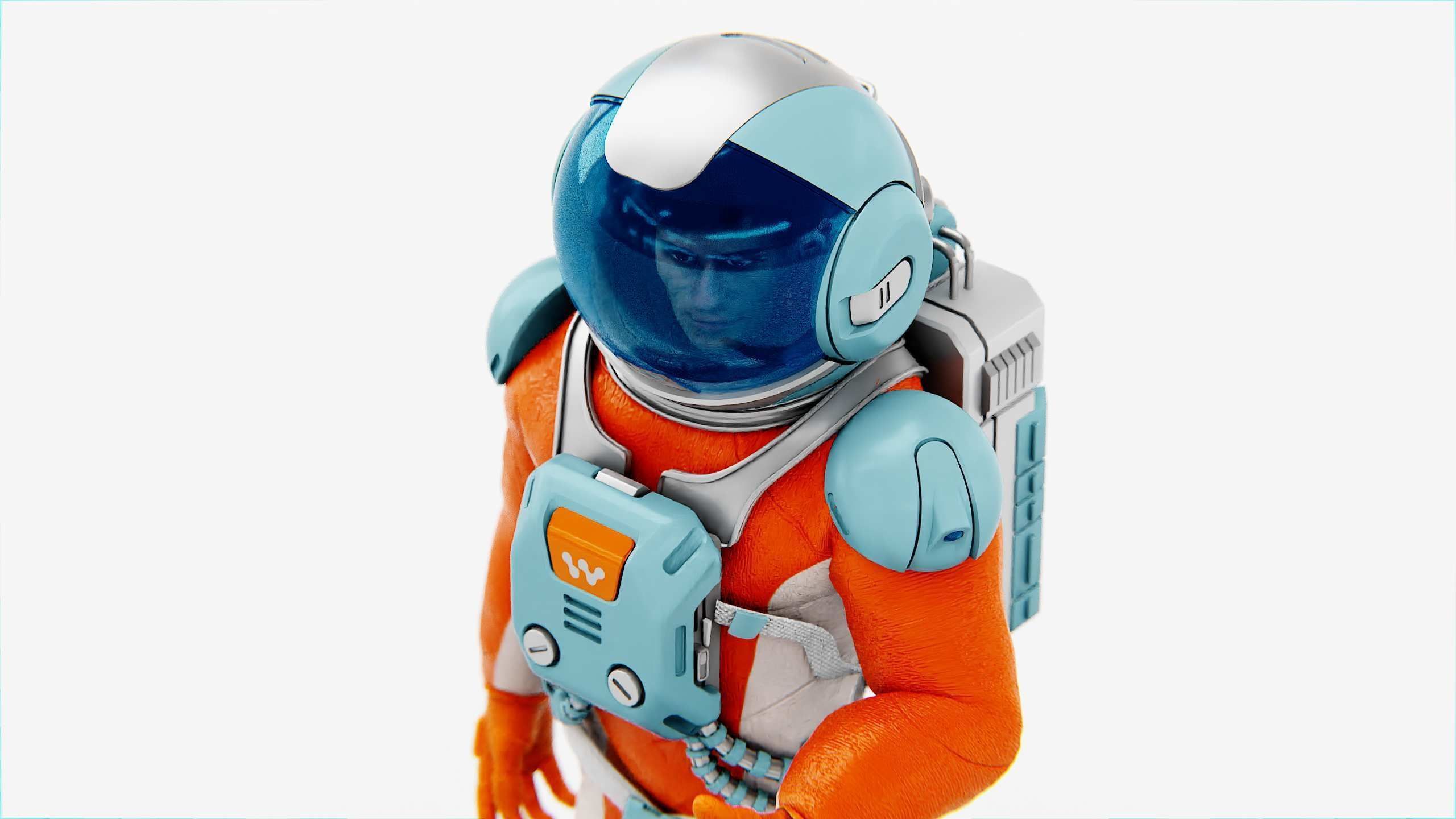MARS COLONY ASTRONAUT V-2  RIGGED 3D model_17