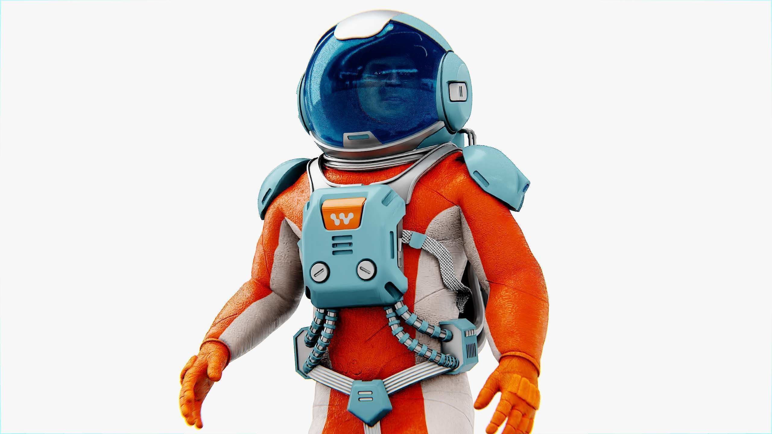MARS COLONY ASTRONAUT V-2  RIGGED 3D model_28