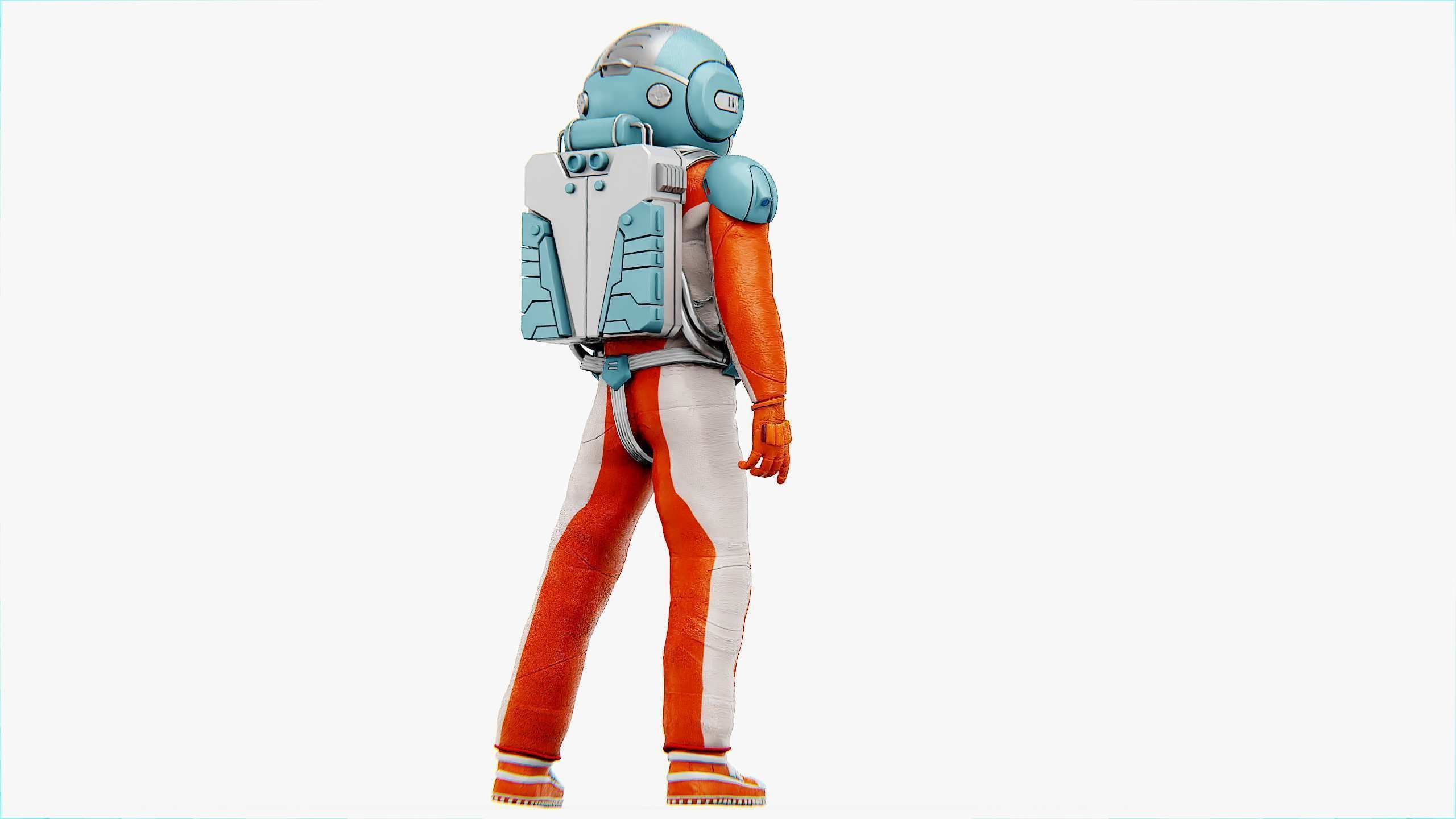 MARS COLONY ASTRONAUT V-2  RIGGED 3D model_7