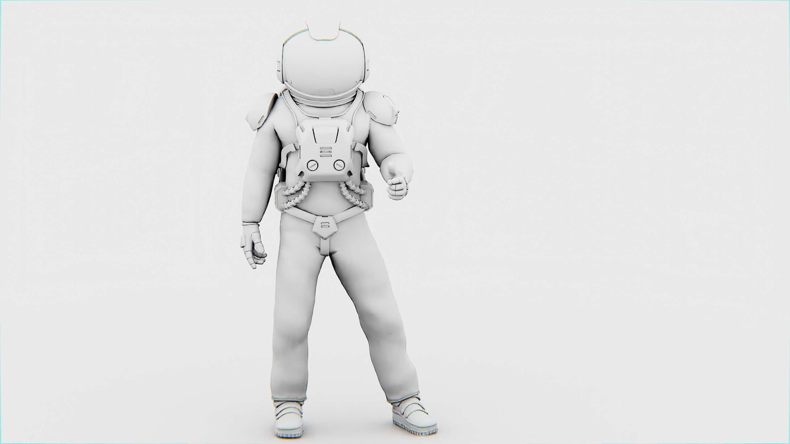 MARS COLONY ASTRONAUT V-2  RIGGED 3D model_32