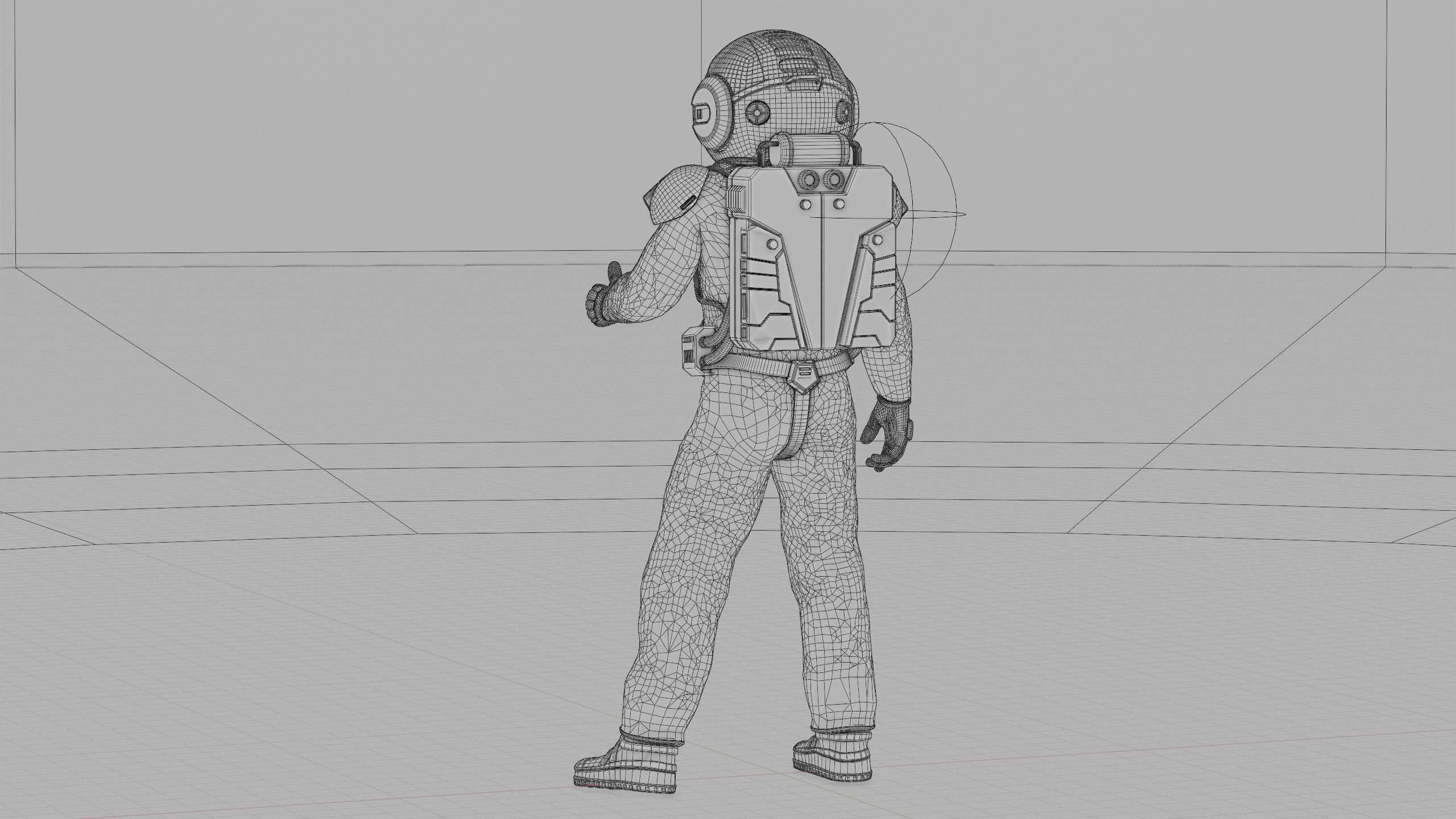 MARS COLONY ASTRONAUT V-2  RIGGED 3D model_38