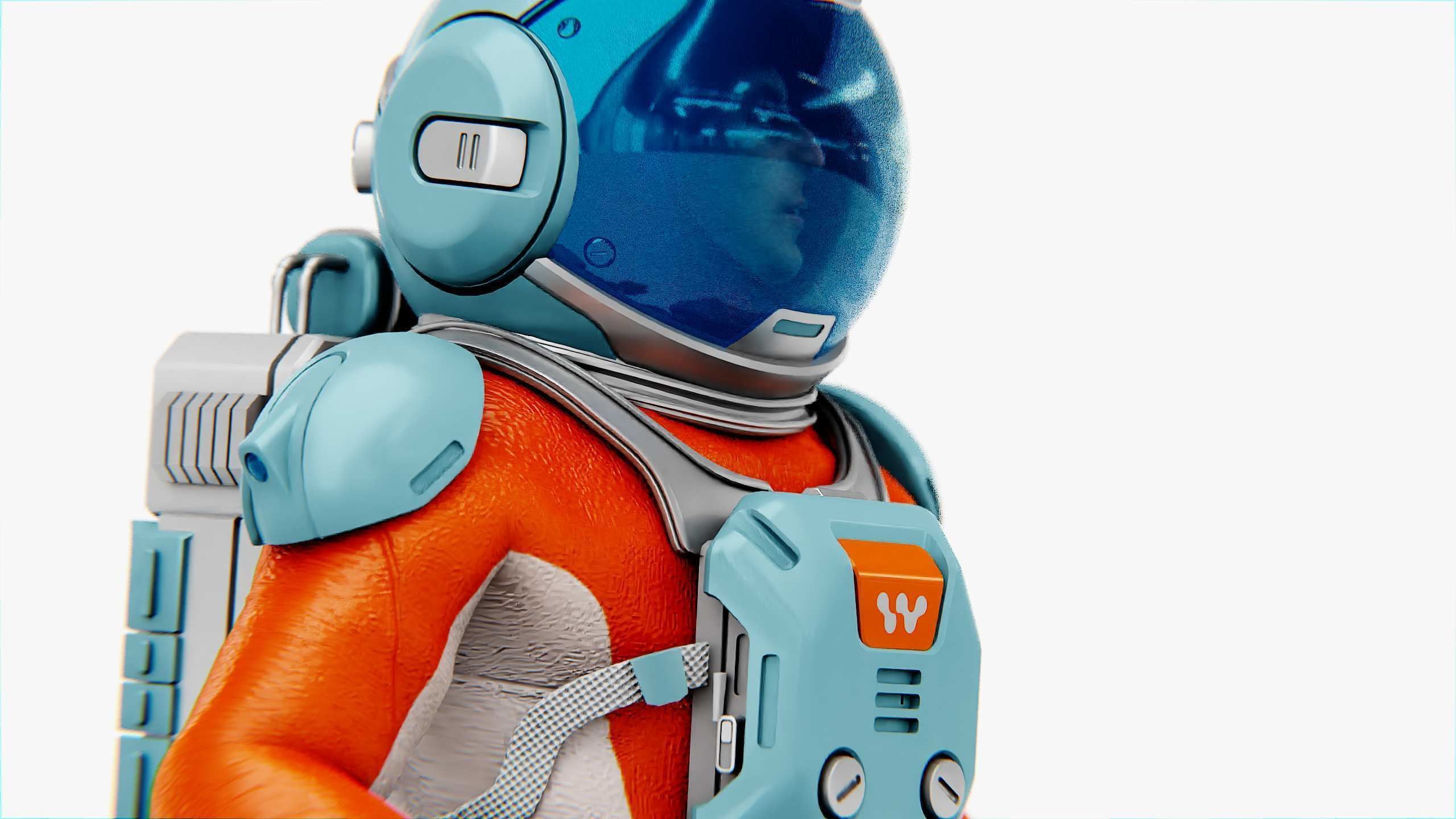 MARS COLONY ASTRONAUT V-2  RIGGED 3D model_26