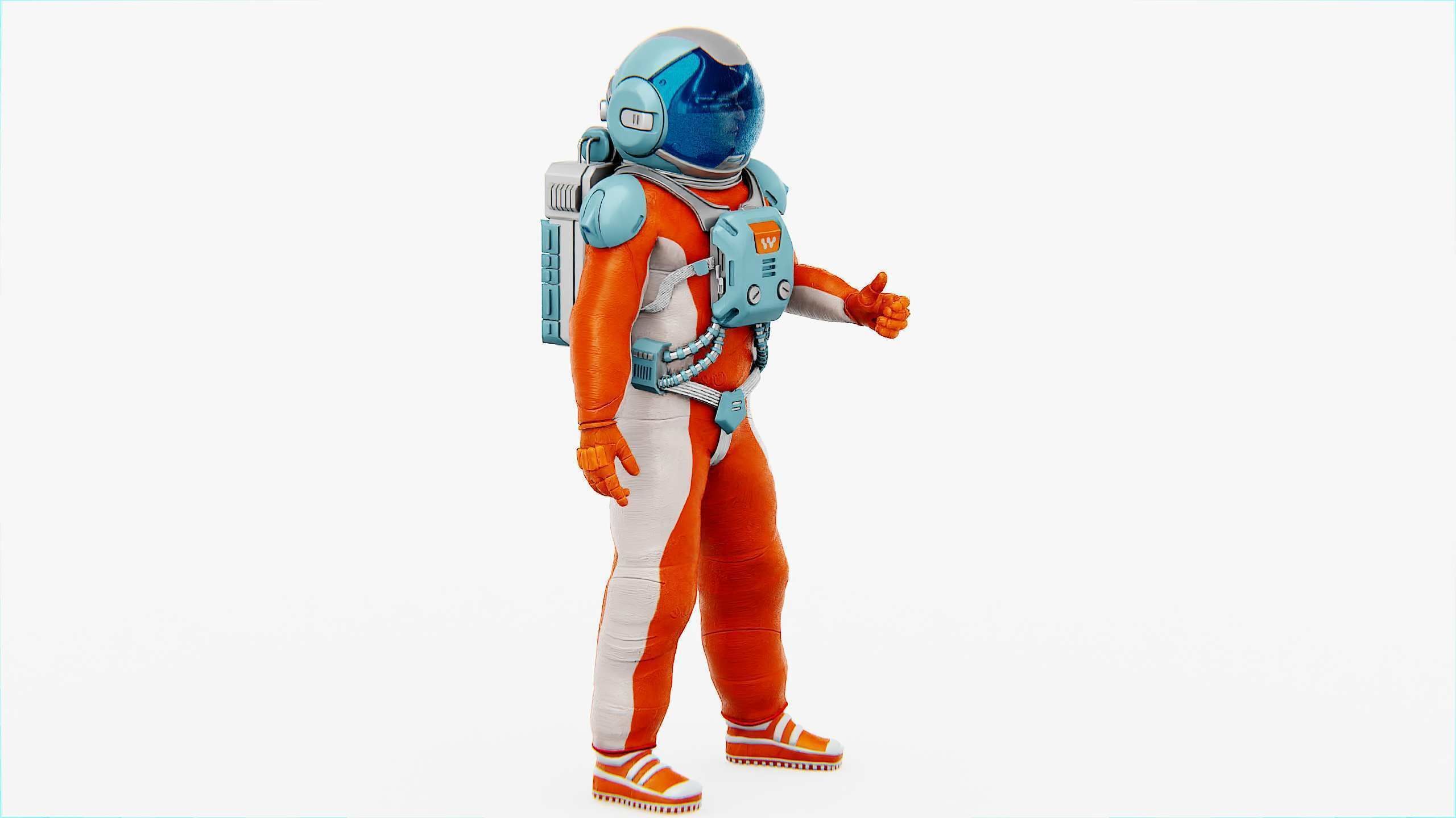 MARS COLONY ASTRONAUT V-2  RIGGED 3D model_8
