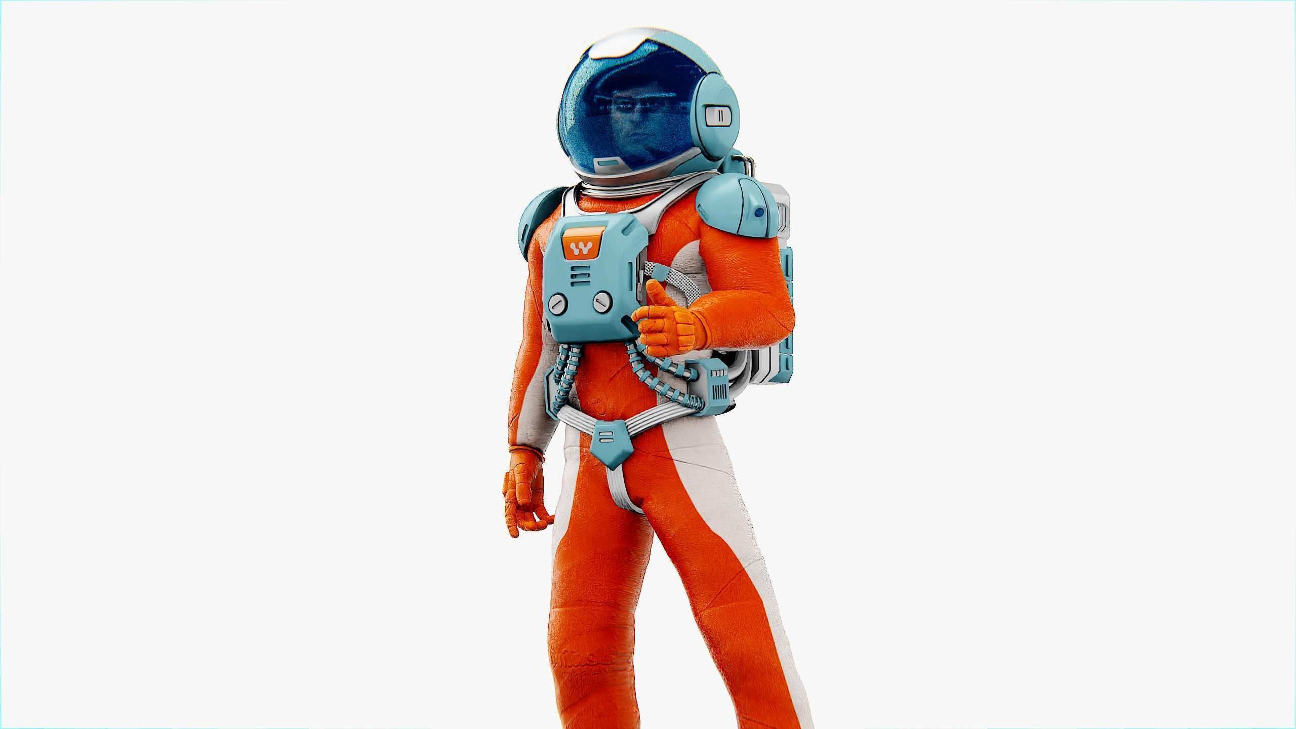 MARS COLONY ASTRONAUT V-2  RIGGED 3D model_2