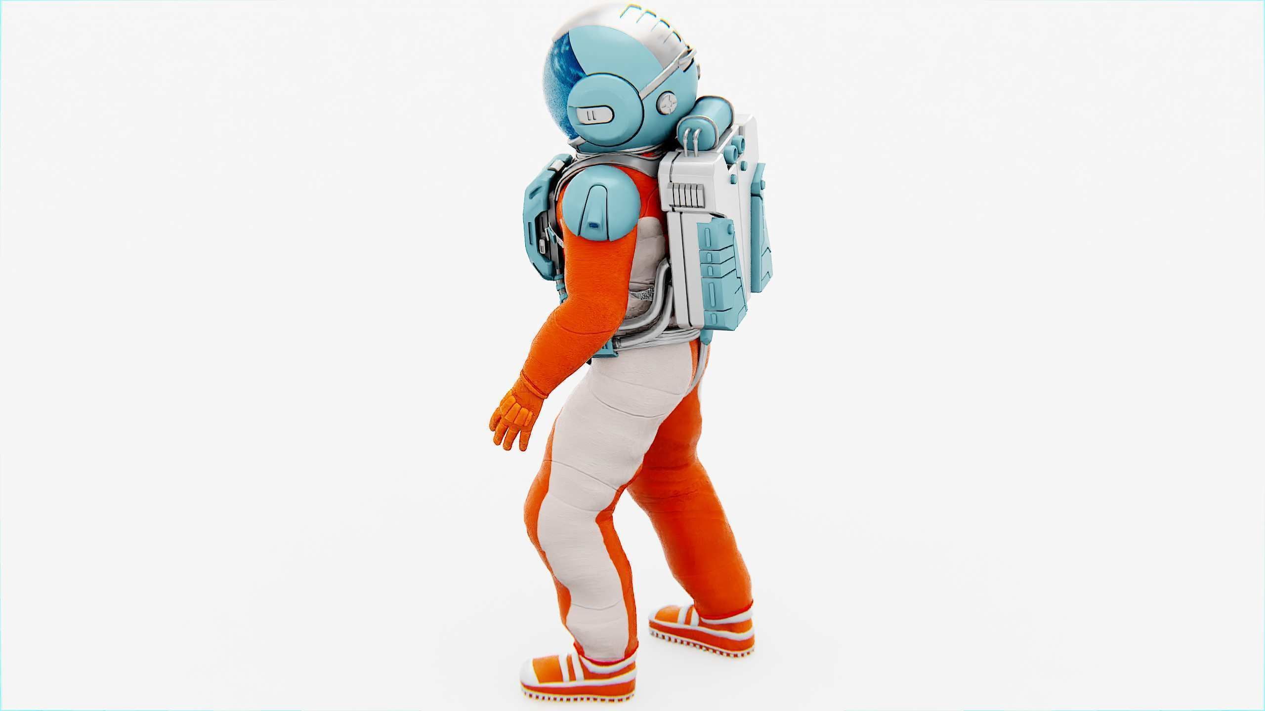 MARS COLONY ASTRONAUT V-2  RIGGED 3D model_23