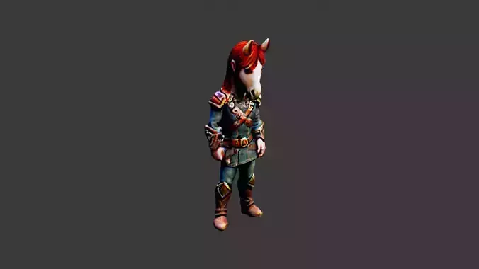 HorseMan Low-poly 3D model