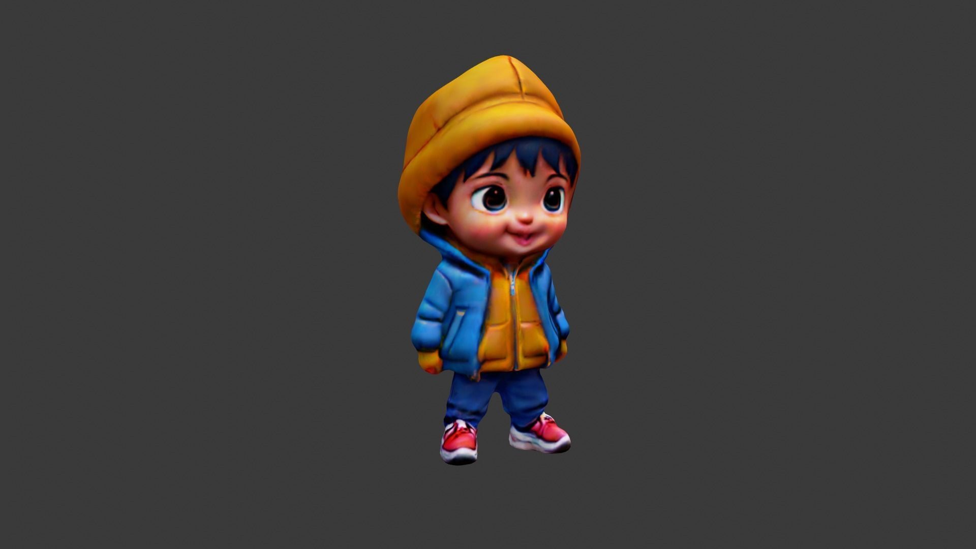 Sweet Boy Low-poly 3D model_4