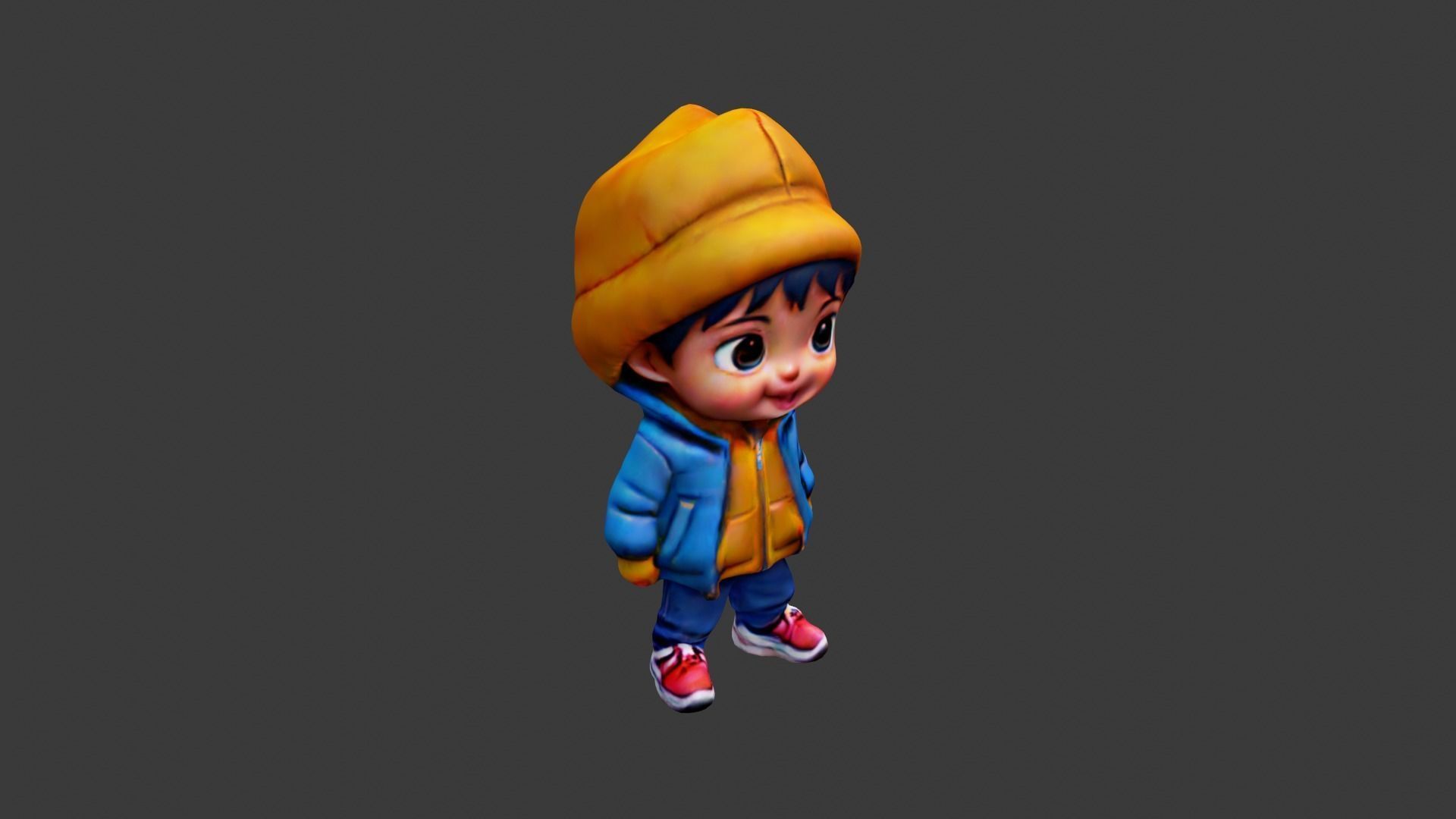 Sweet Boy Low-poly 3D model_1
