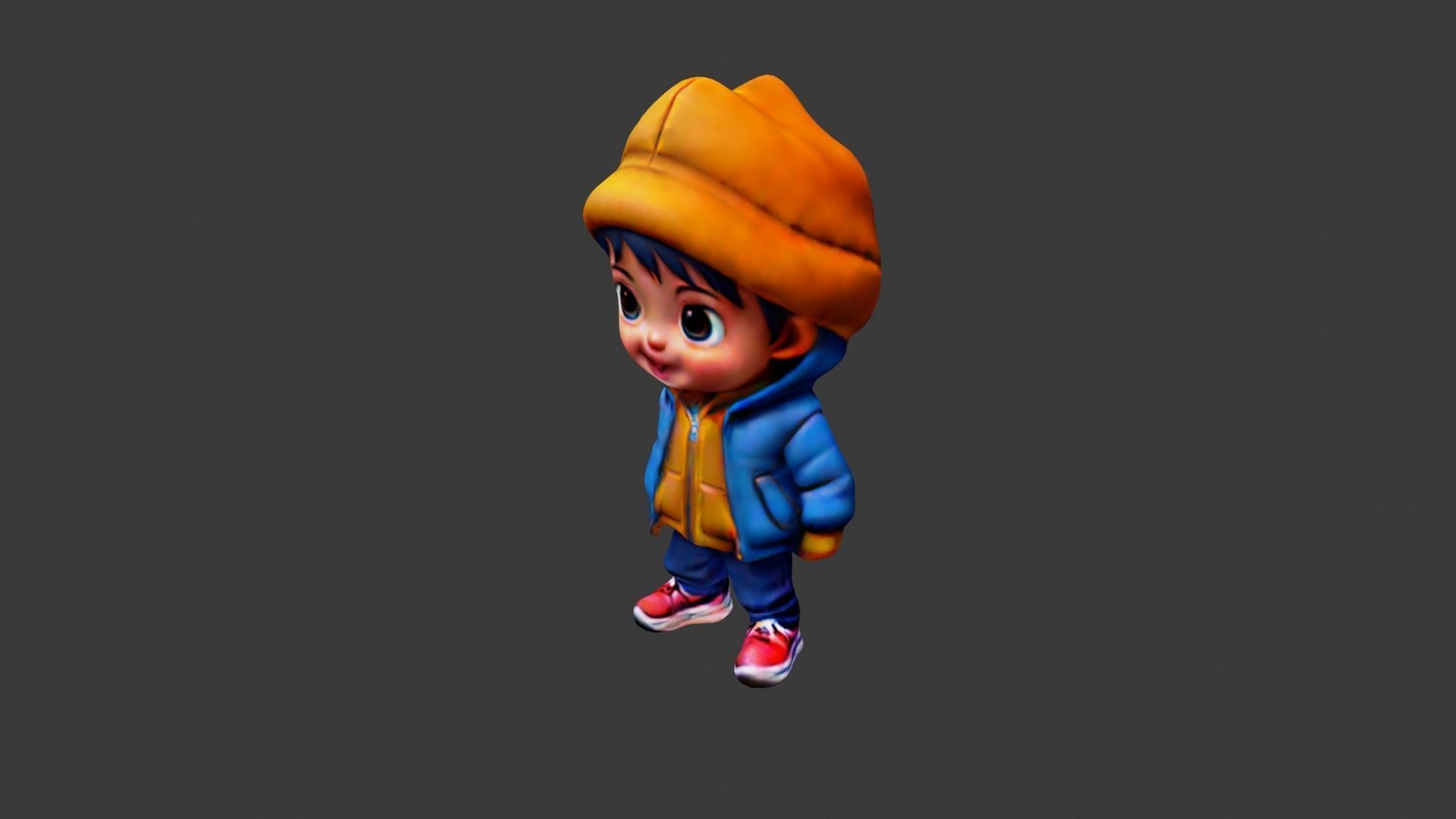 Sweet Boy Low-poly 3D model_2