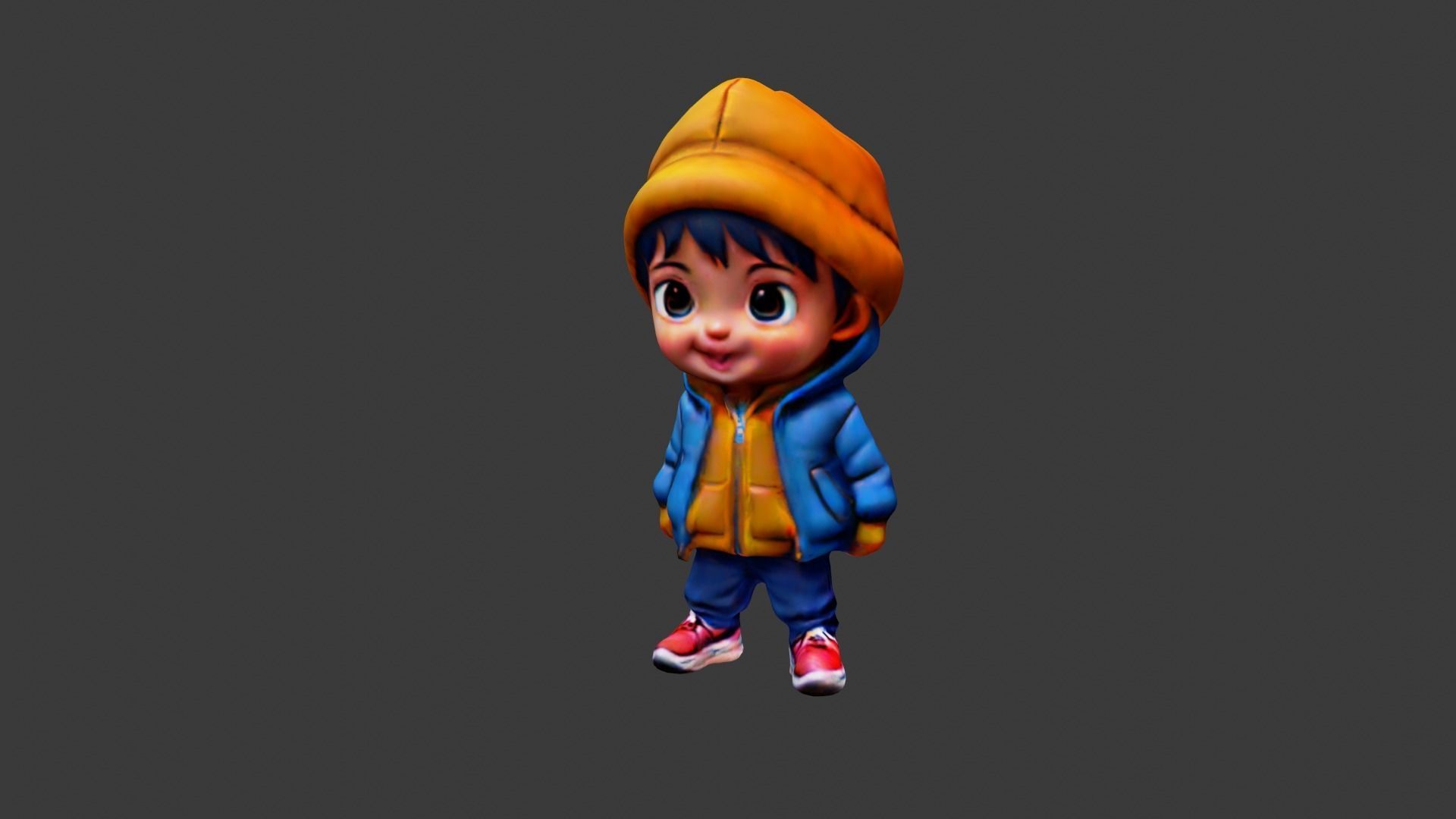 Sweet Boy Low-poly 3D model_3