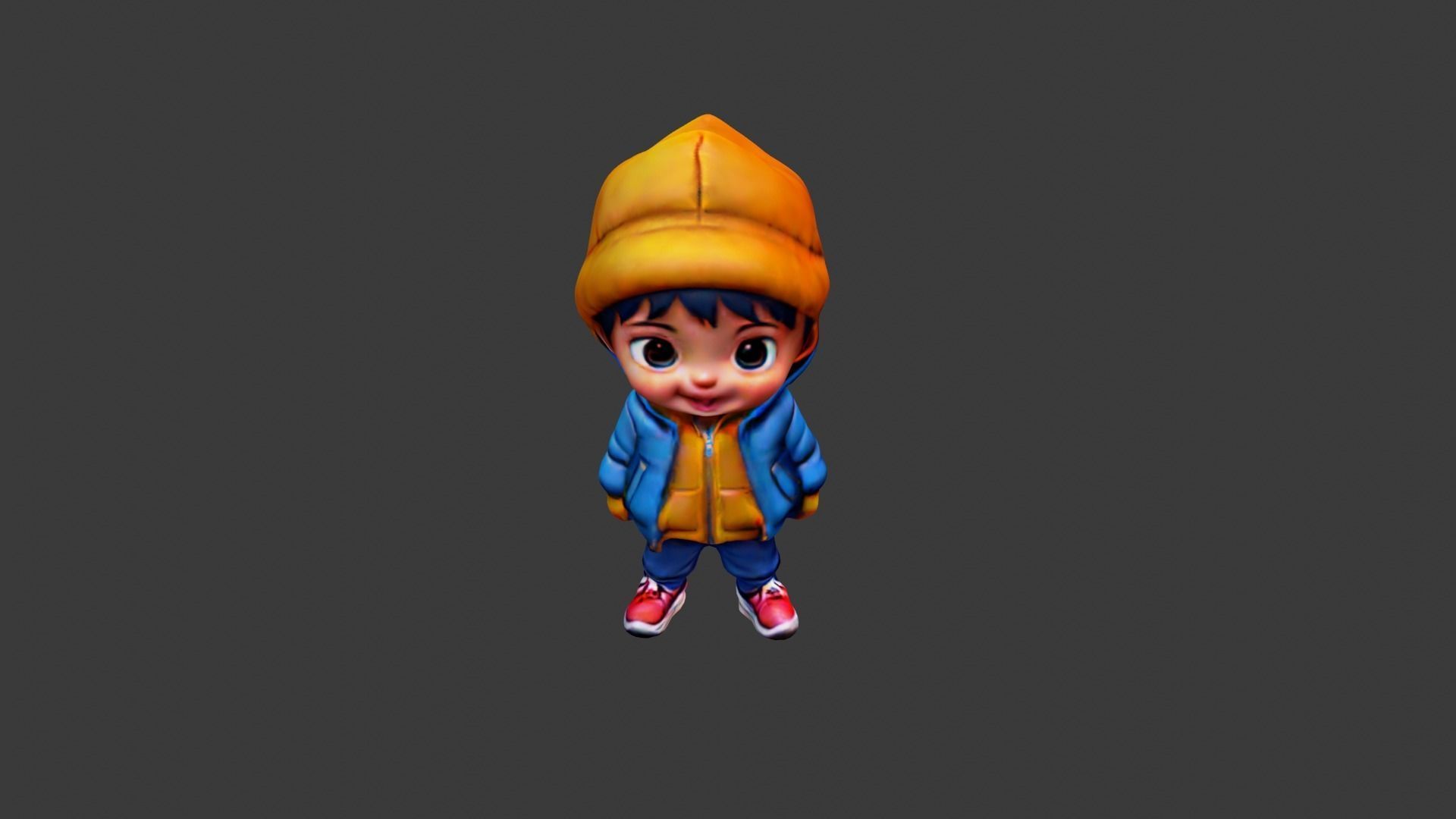 Sweet Boy Low-poly 3D model_5