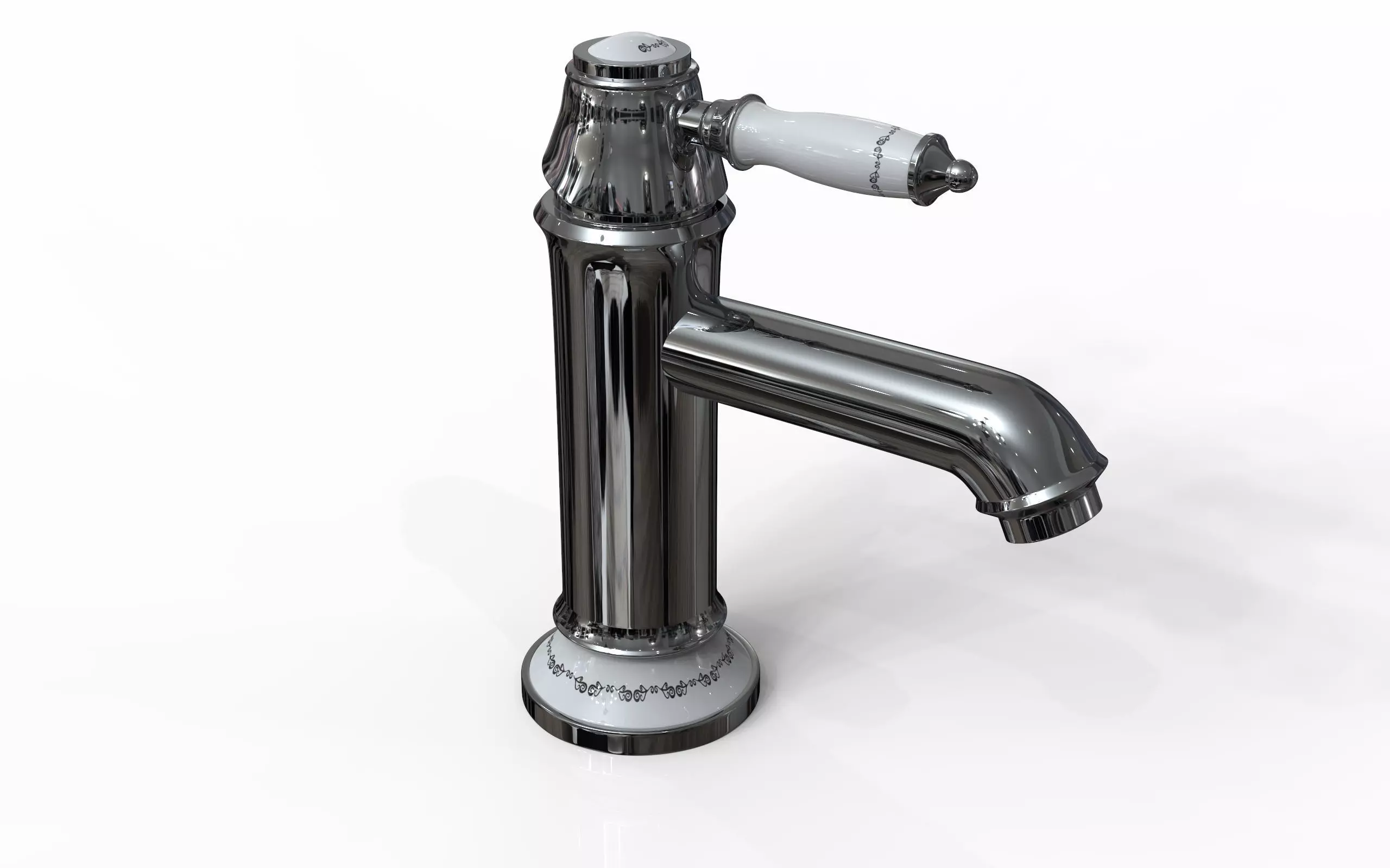Voxort Rose - basin mixer Low-poly 3D model_0