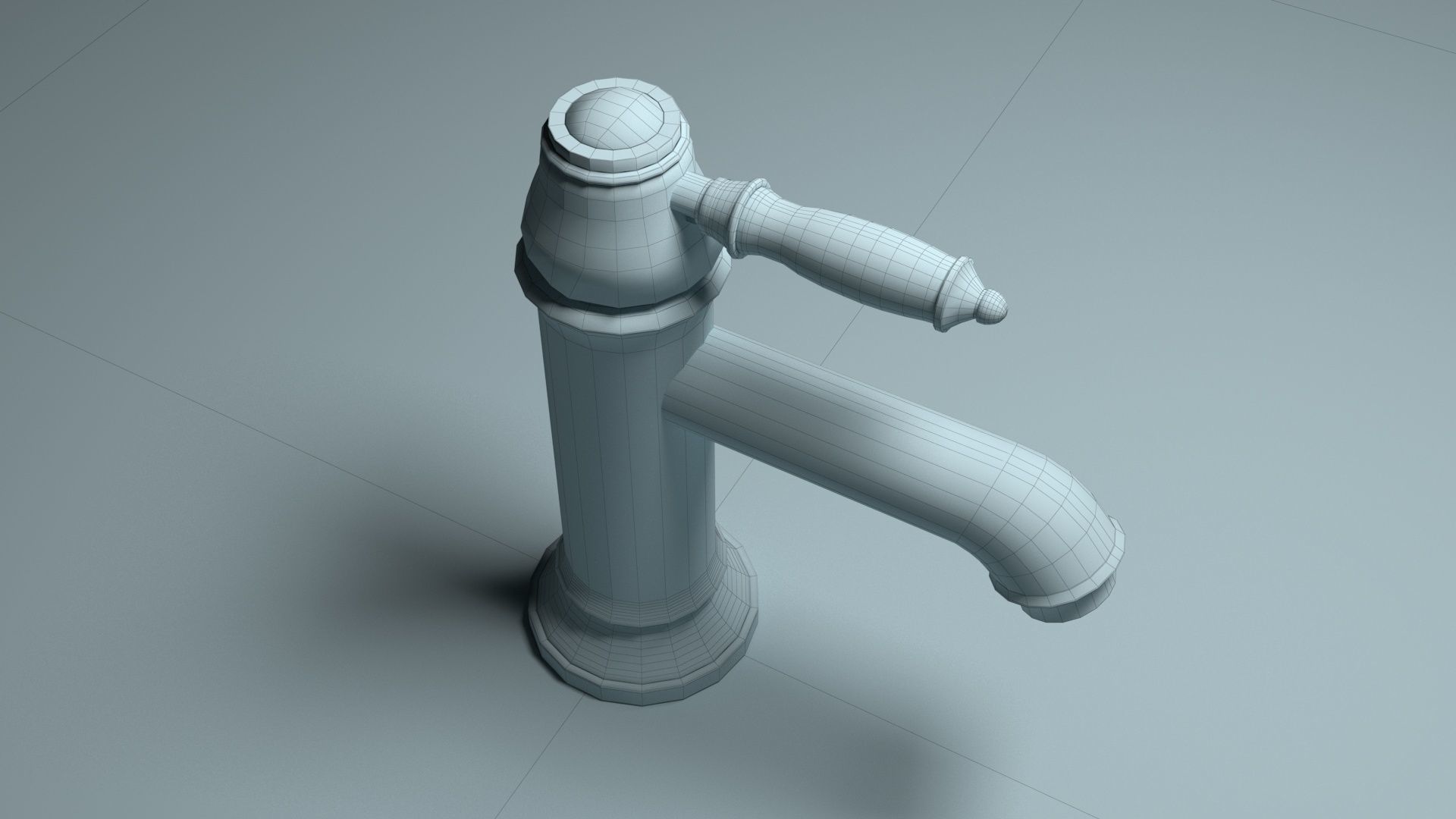 Voxort Rose - basin mixer Low-poly 3D model_8