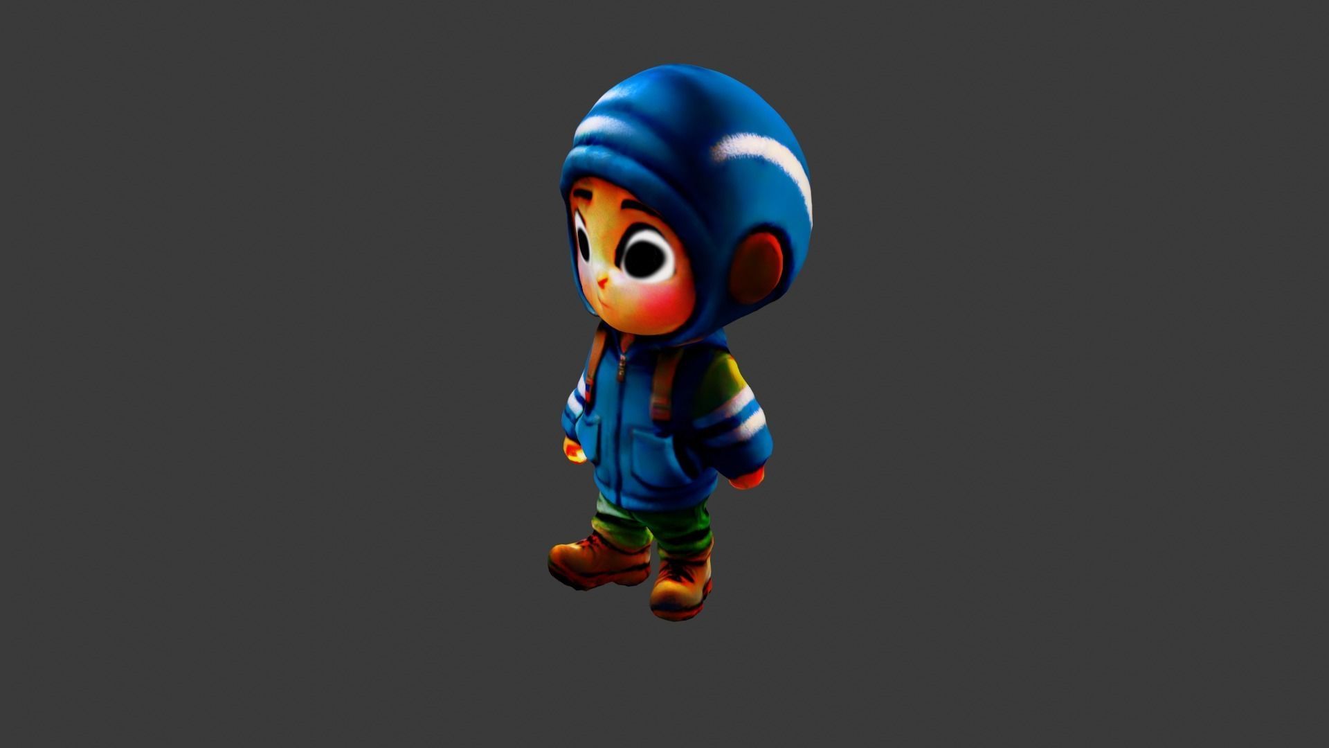 Boy Student  3D model_2