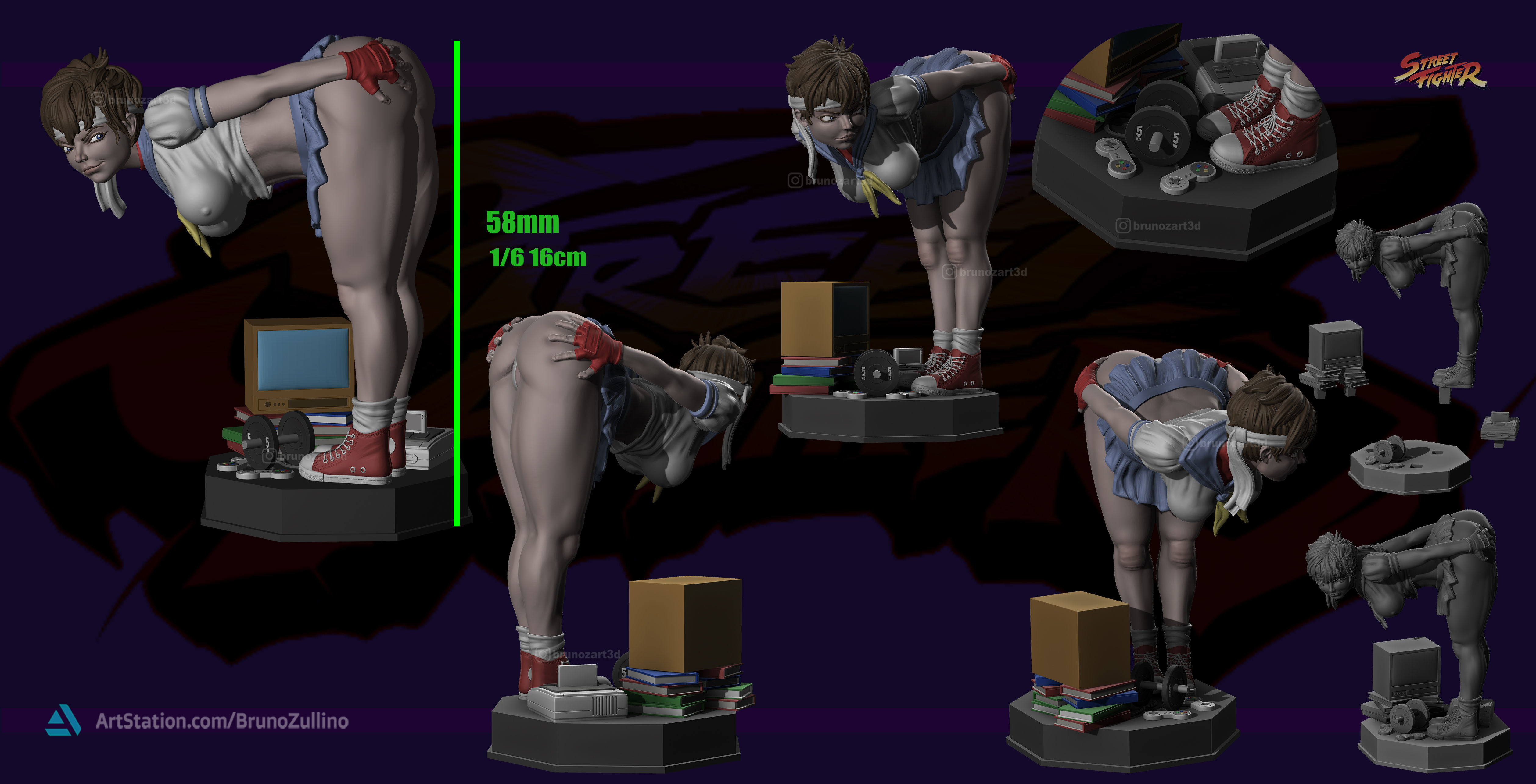 Sakura Street Fighter miniature adult version 3D print model_1