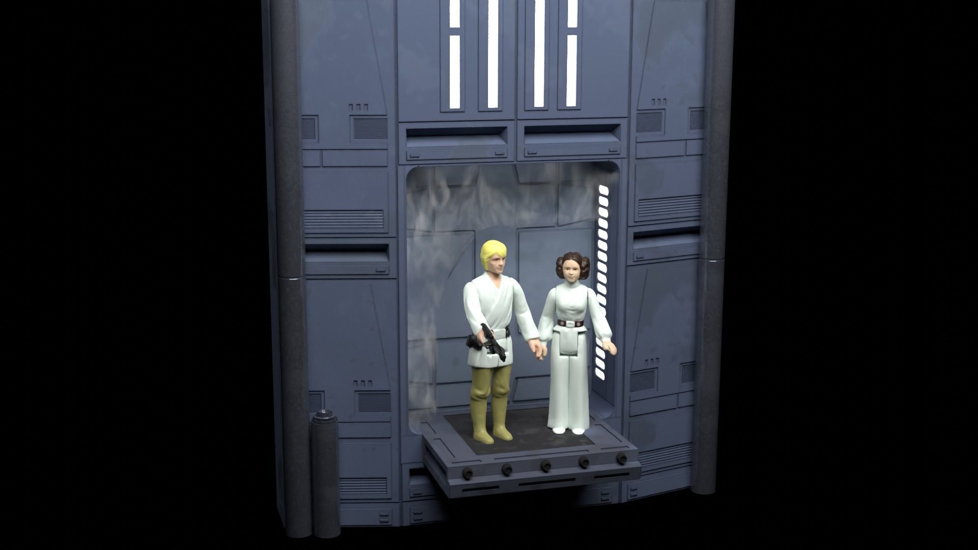 Set 2a - Death Star Extention Bridge 1-6 Scale Hottoys 3D Model Collection_10