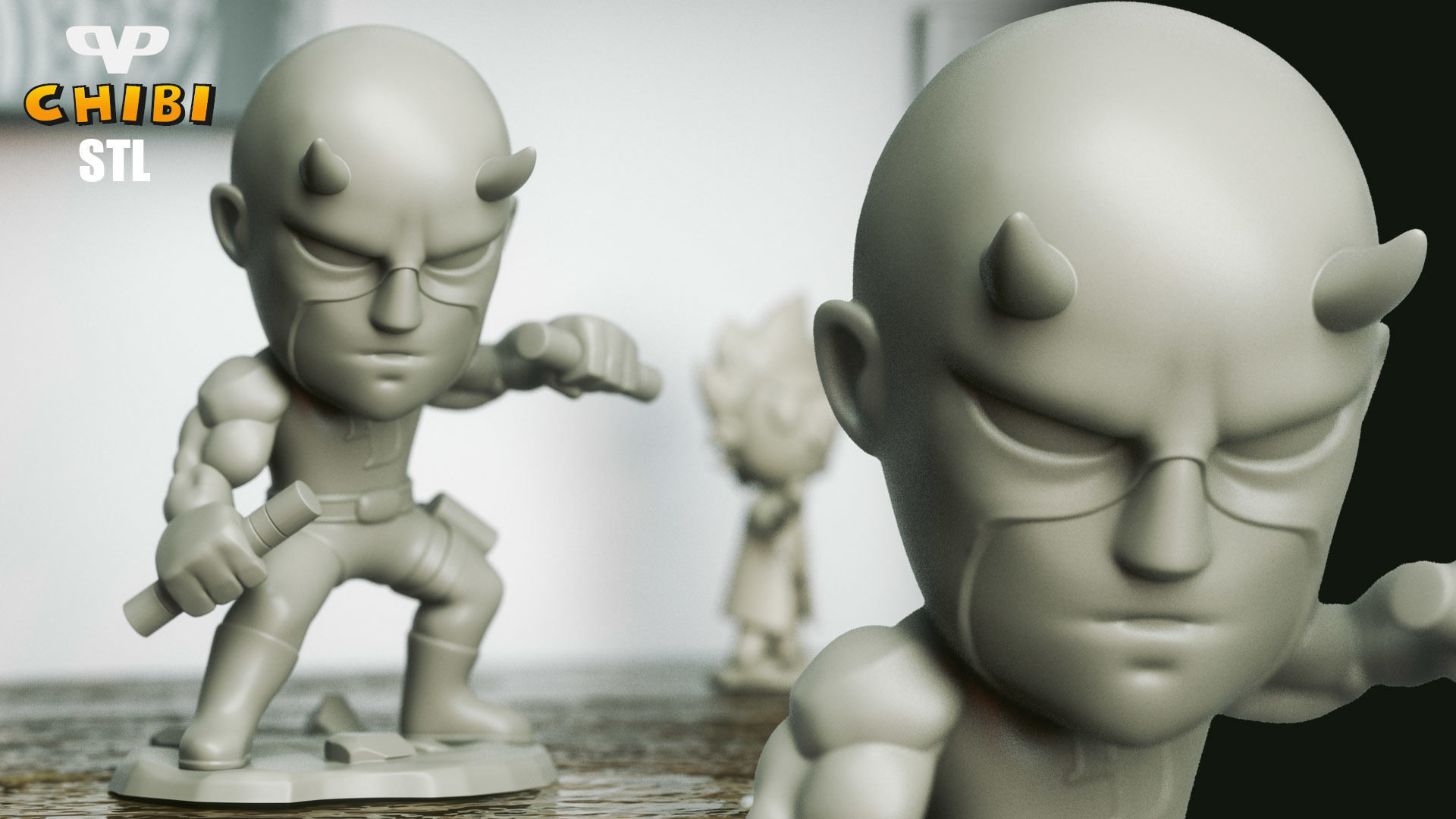 DareDevil Chibi STL for 3D Printing ChibiSTL 3DXM 3D print model_2