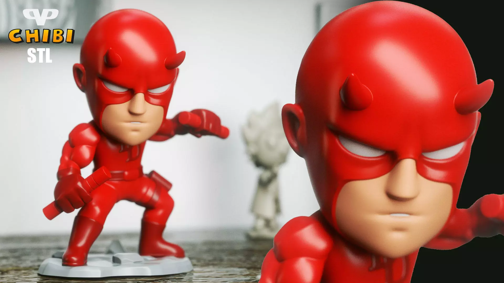 DareDevil Chibi STL for 3D Printing ChibiSTL 3DXM 3D print model_0