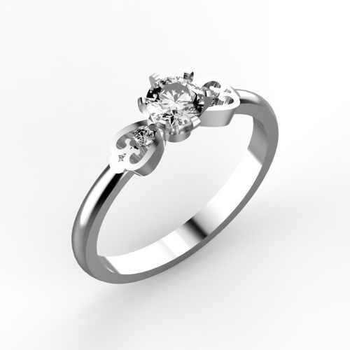 Engagement ring with hearts