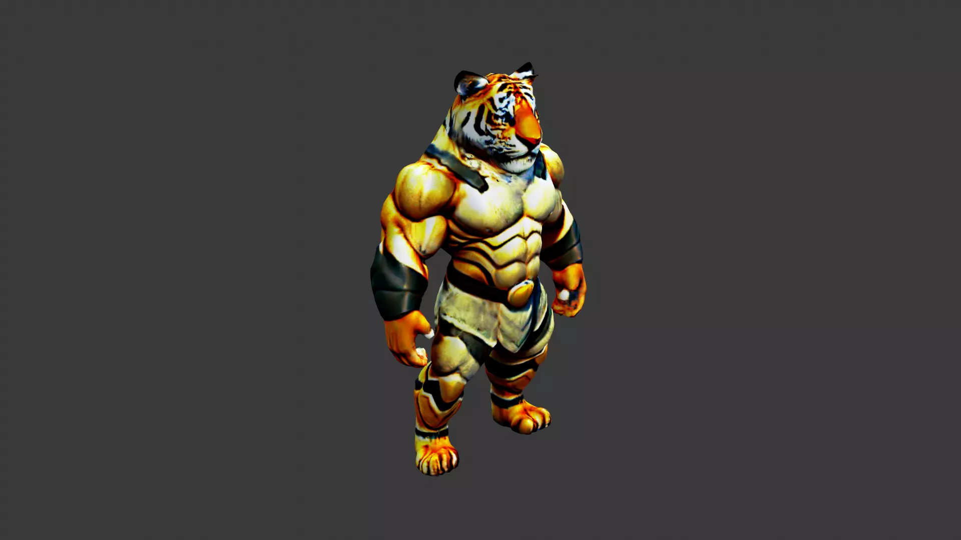 Tiger Man Low-poly 3D model_0