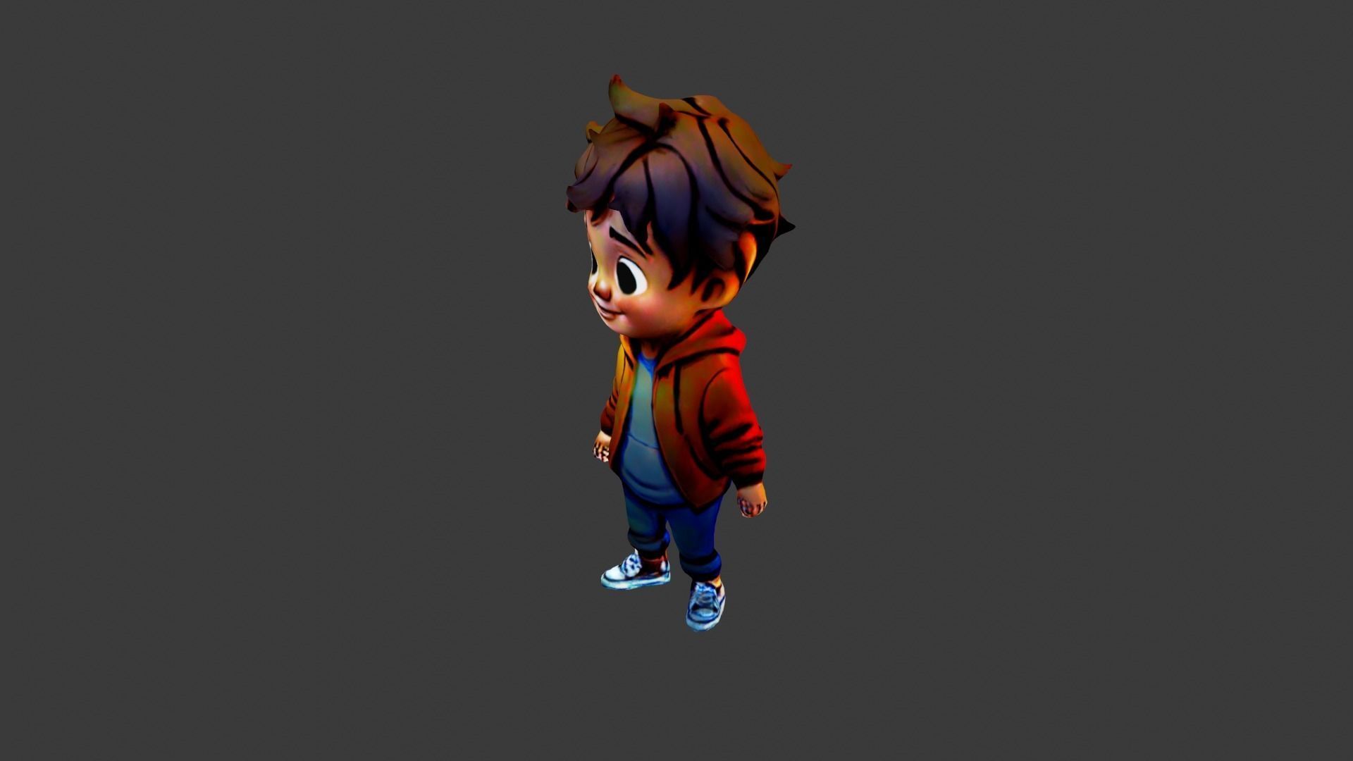  Child Cartoon Low-poly 3D model_2