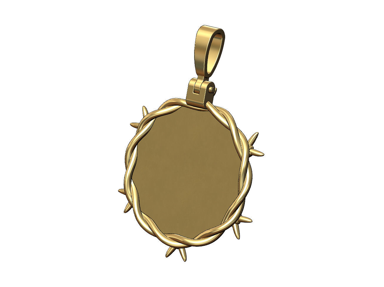 Barbwire playing cards symbols pendant with bail 3D print model_4