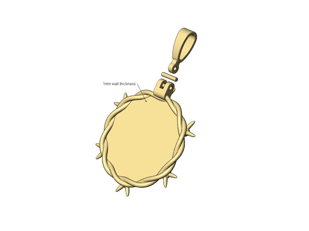 Barbwire playing cards symbols pendant with bail 3D print model_9