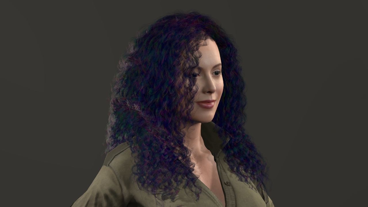 Alyssa Milano Low-poly 3D model_6