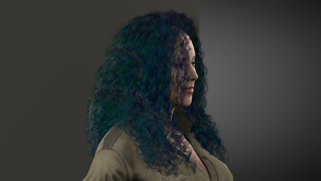 Alyssa Milano Low-poly 3D model_7