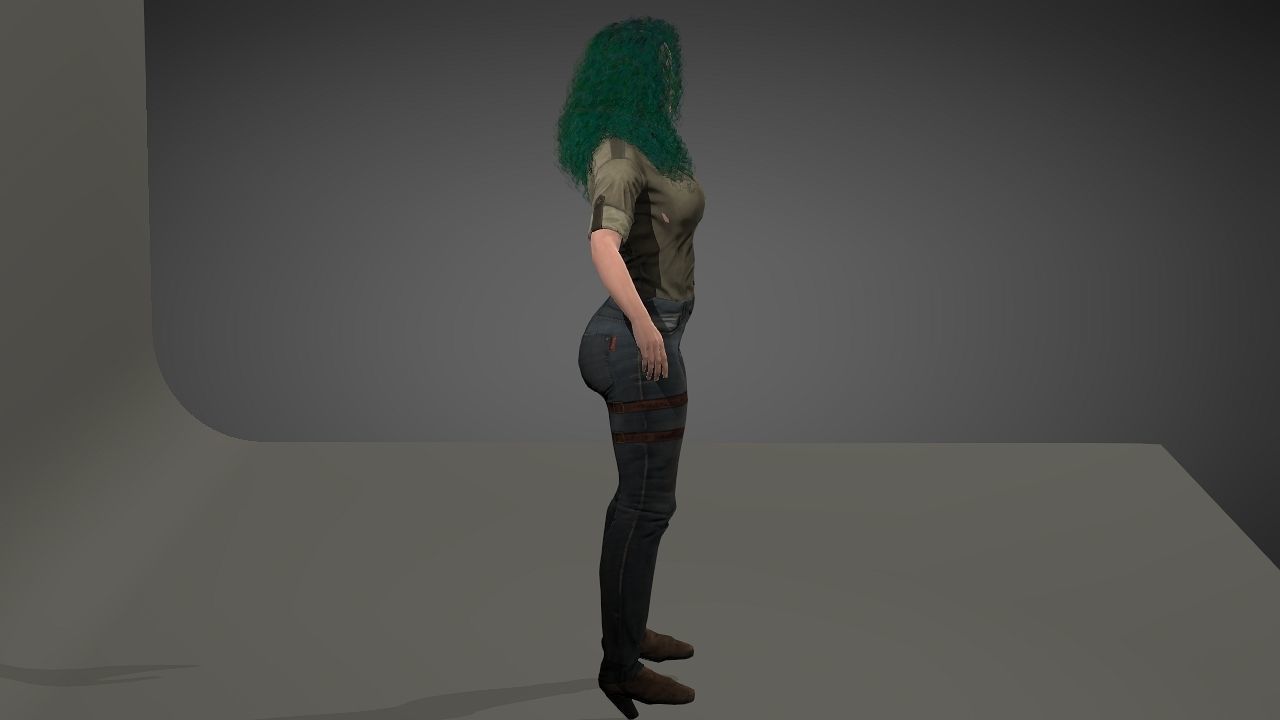 Alyssa Milano Low-poly 3D model_1