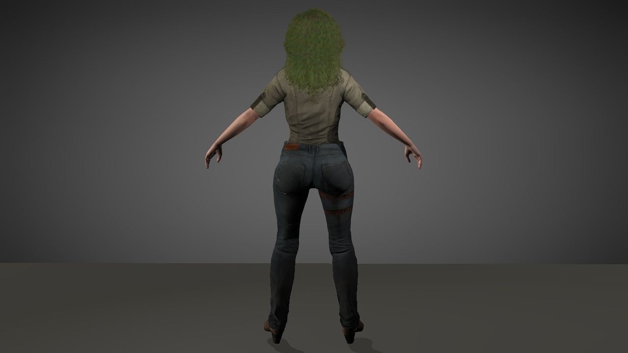 Alyssa Milano Low-poly 3D model_2