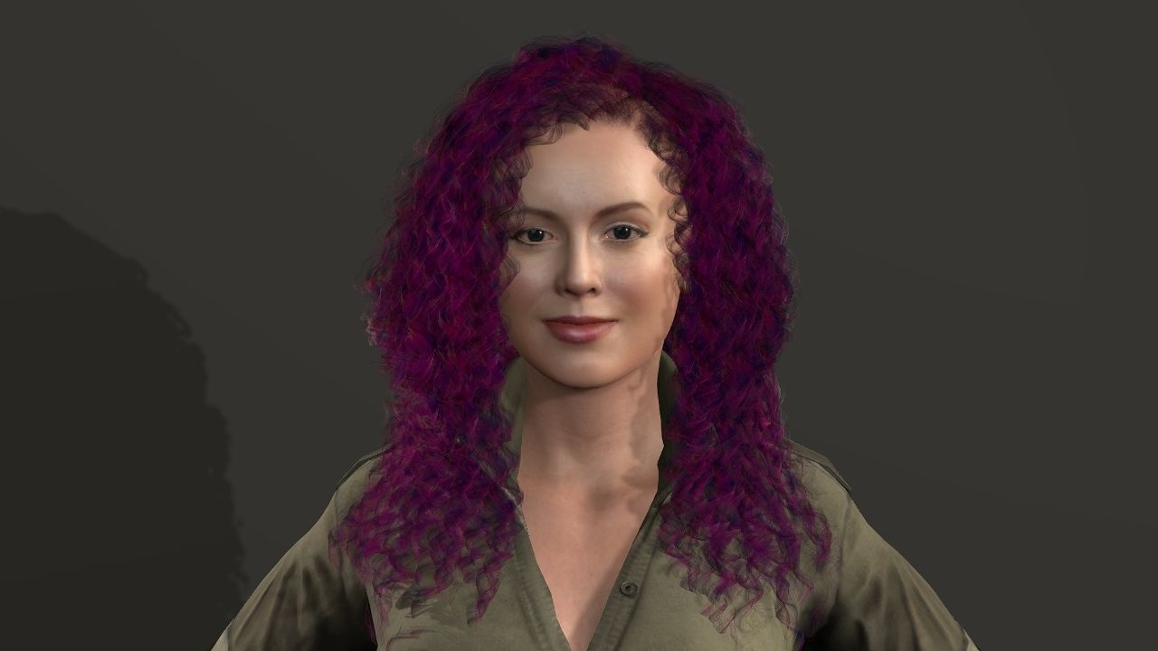 Alyssa Milano Low-poly 3D model_19