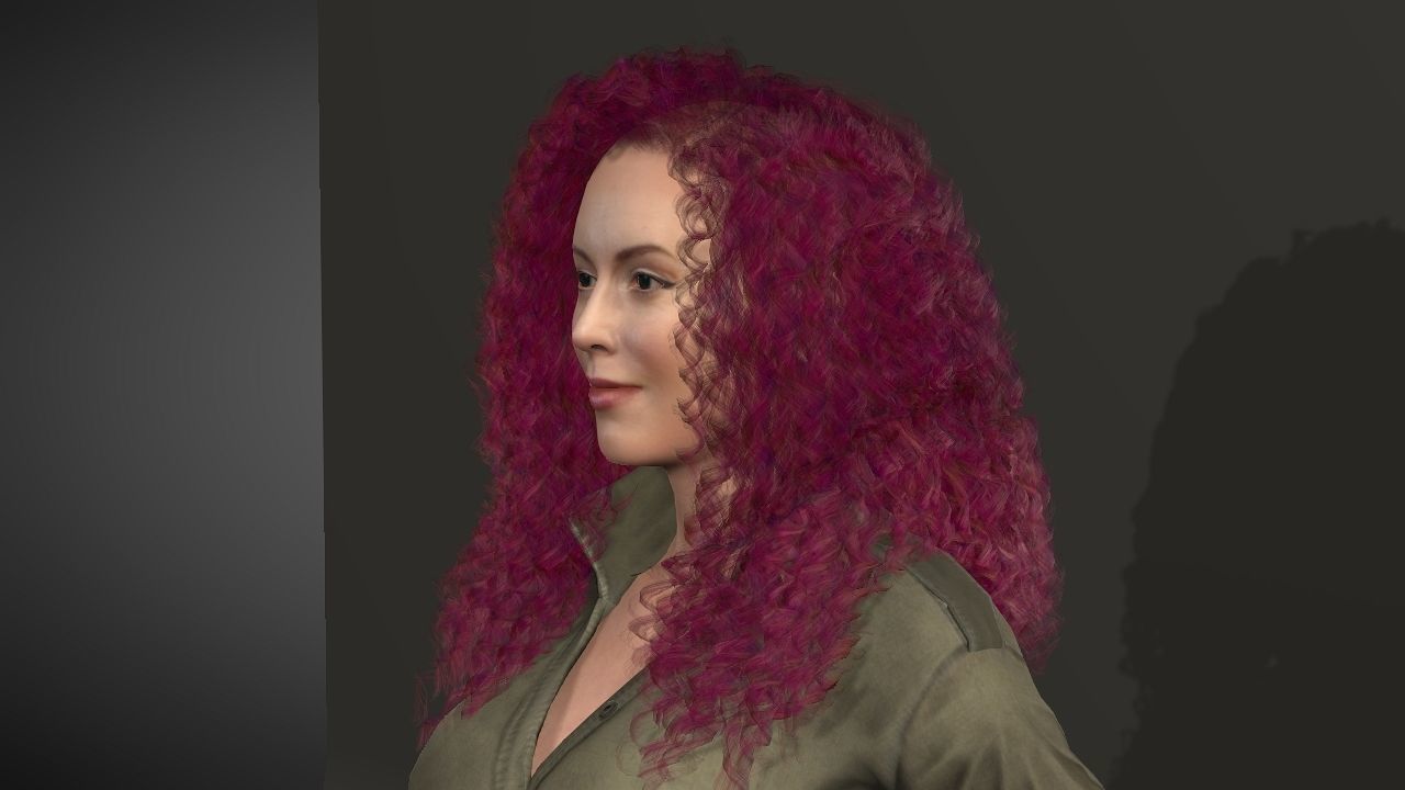 Alyssa Milano Low-poly 3D model_16