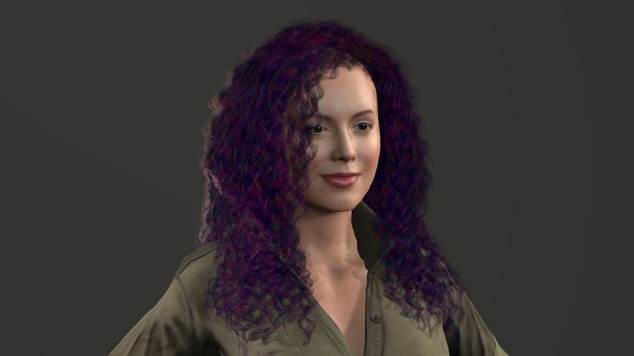 Alyssa Milano Low-poly 3D model_5