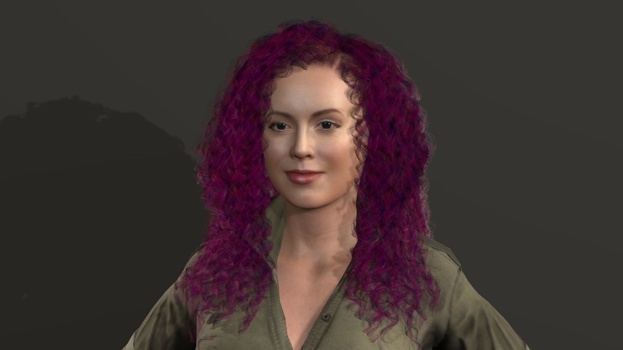 Alyssa Milano Low-poly 3D model_18