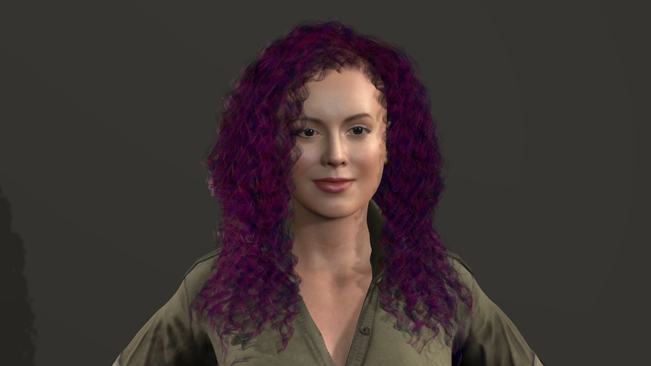 Alyssa Milano Low-poly 3D model_4