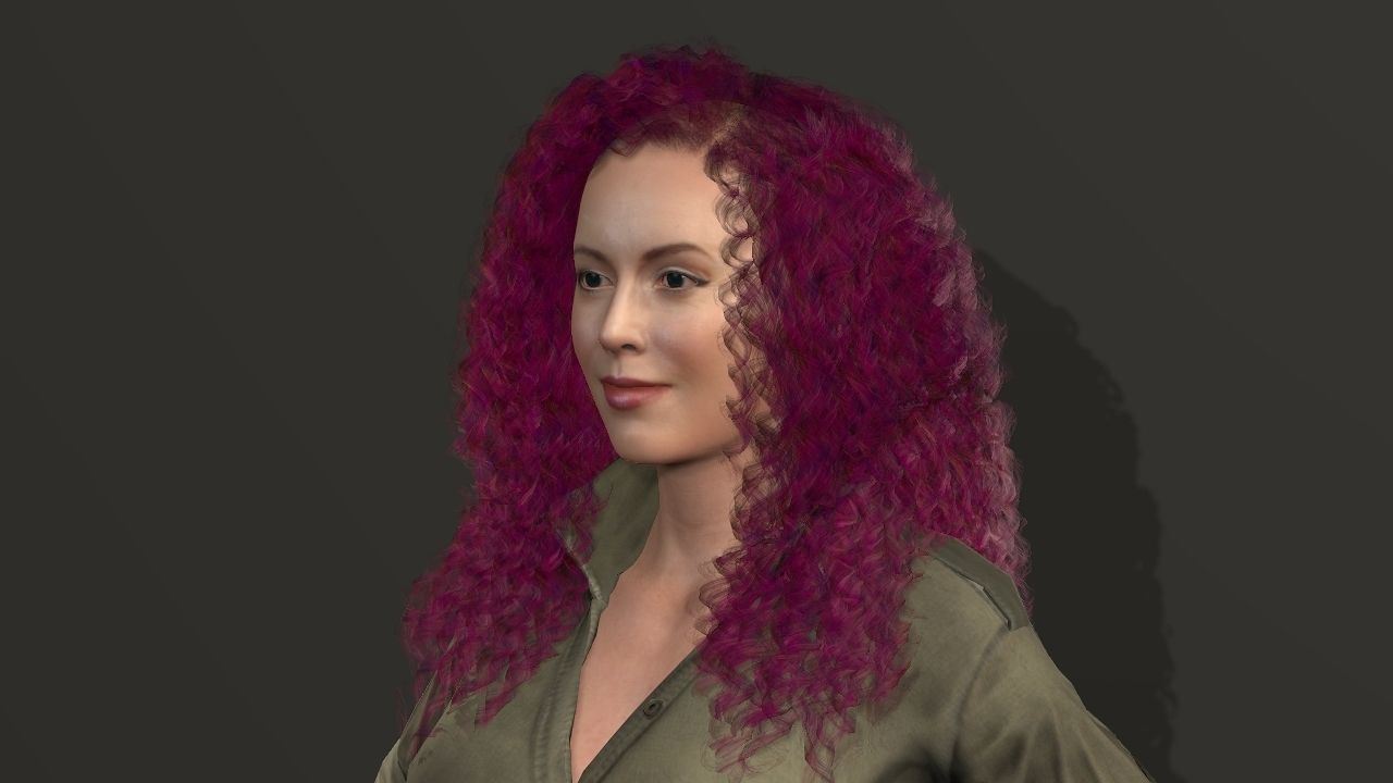 Alyssa Milano Low-poly 3D model_17