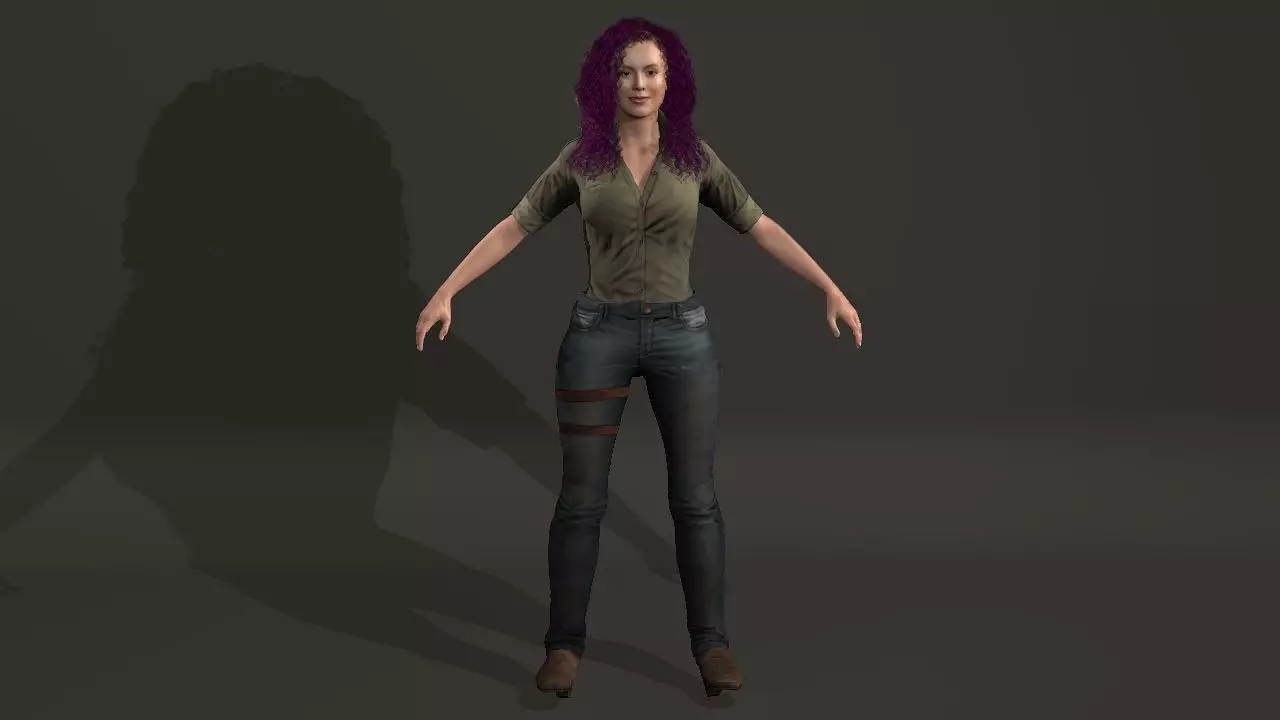 Alyssa Milano Low-poly 3D model_0