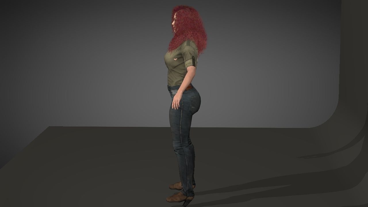 Alyssa Milano Low-poly 3D model_3