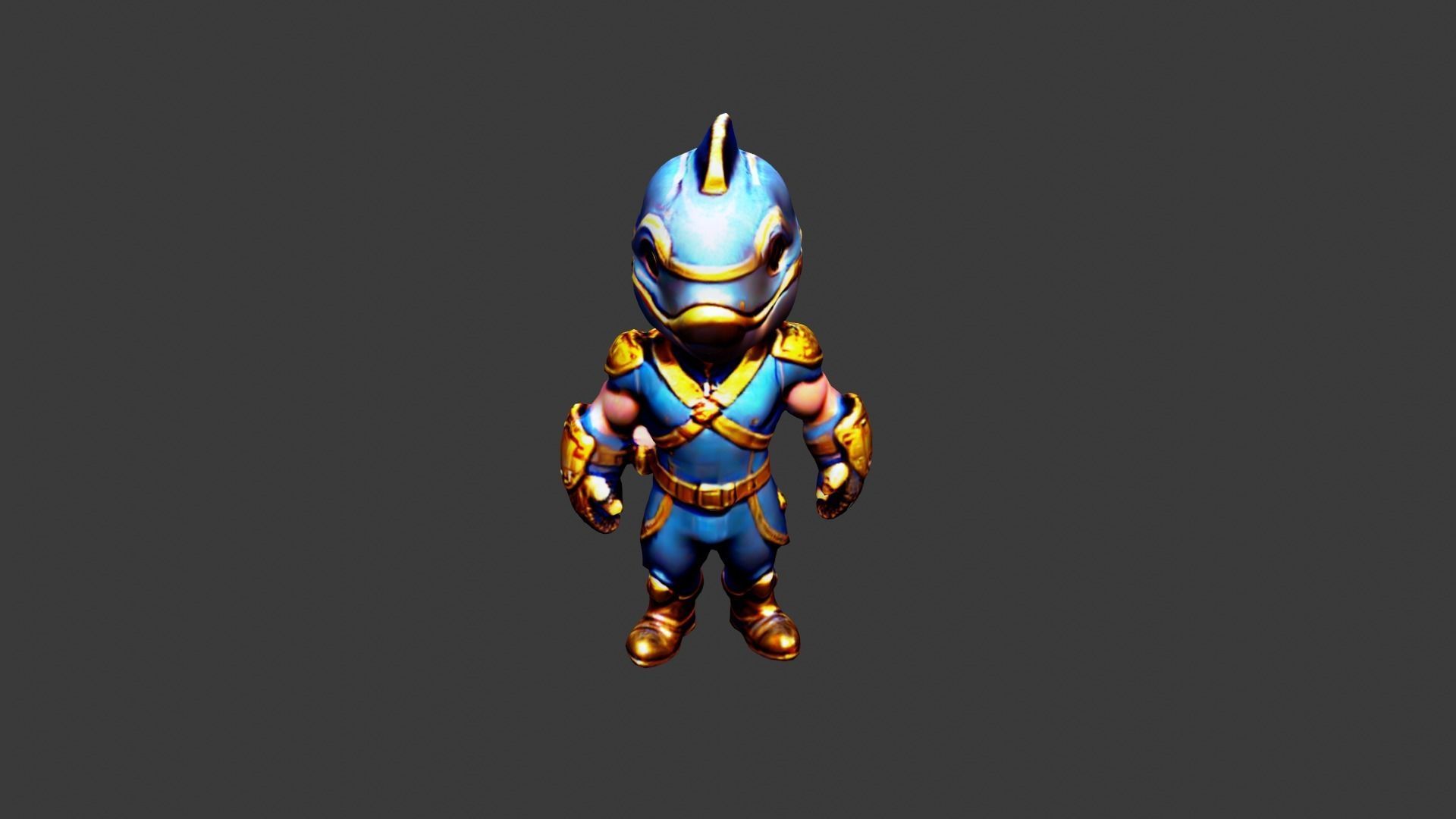 Fishman Low-poly 3D model_5