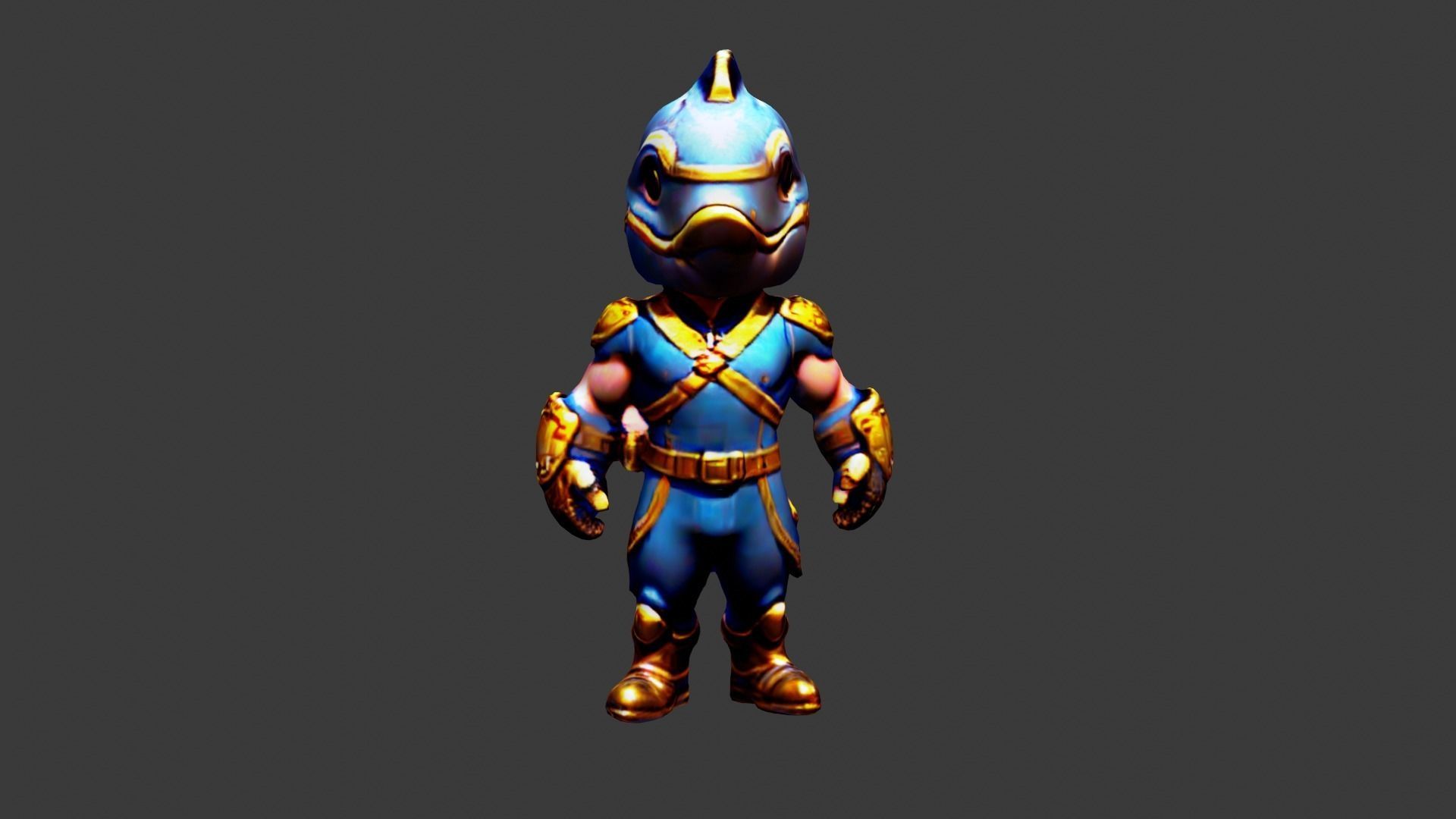 Fishman Low-poly 3D model_1