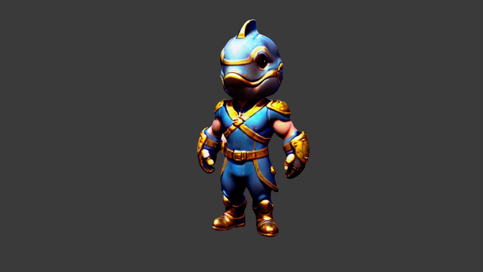 Fishman Low-poly 3D model_3
